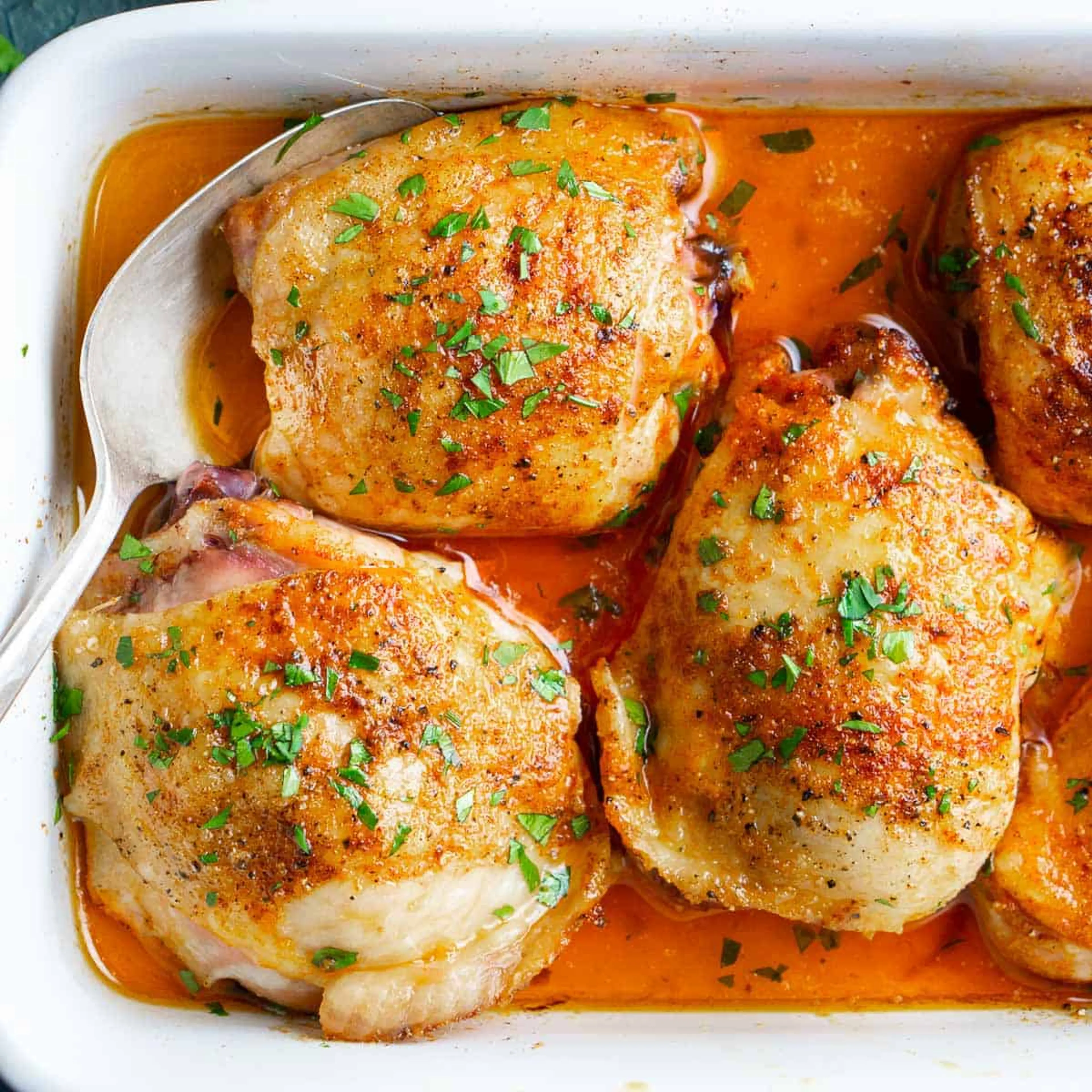 Crispy Oven Baked Chicken Thighs