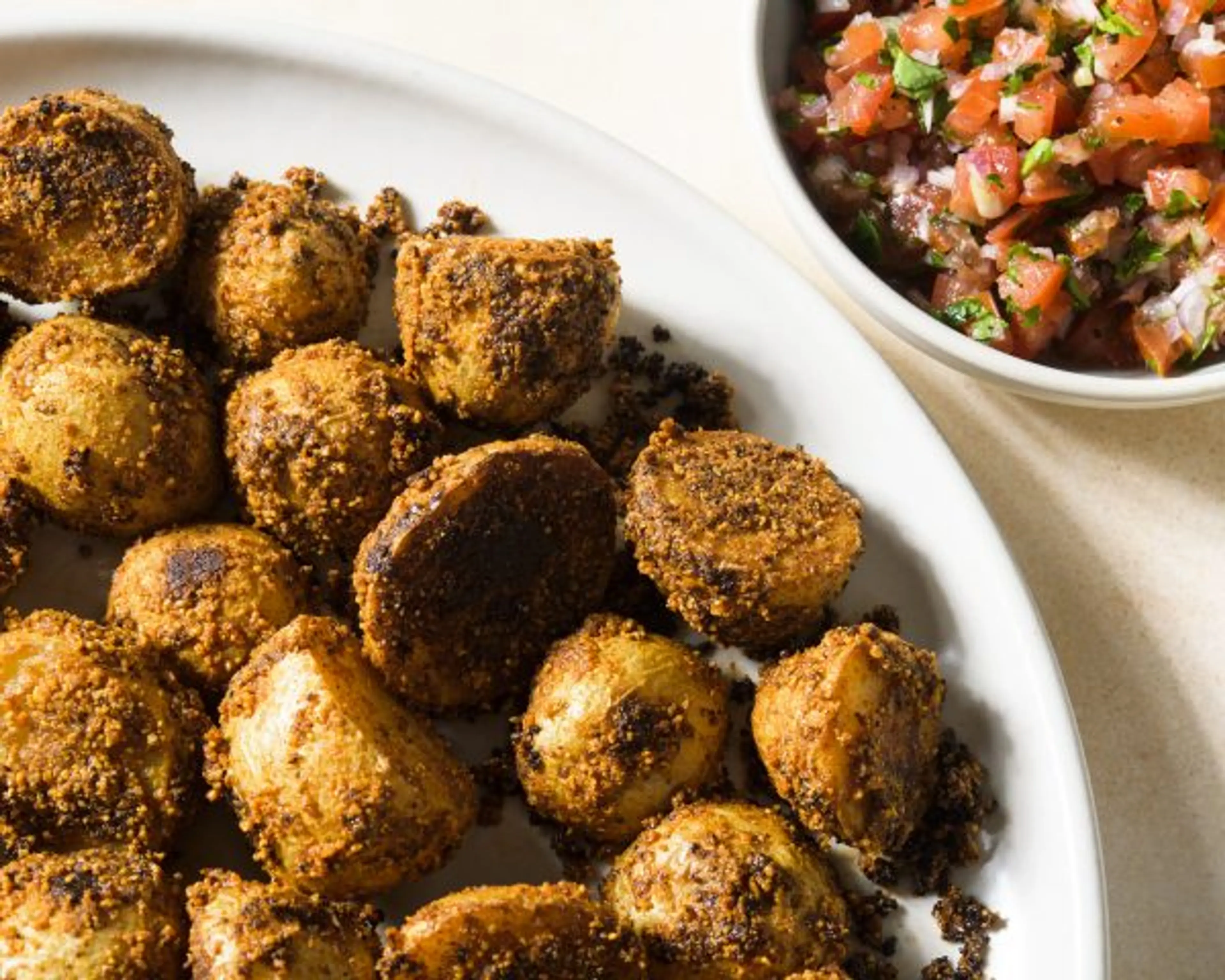 Suya-Spiced Roasted Potatoes with Tomato-Chili Relish