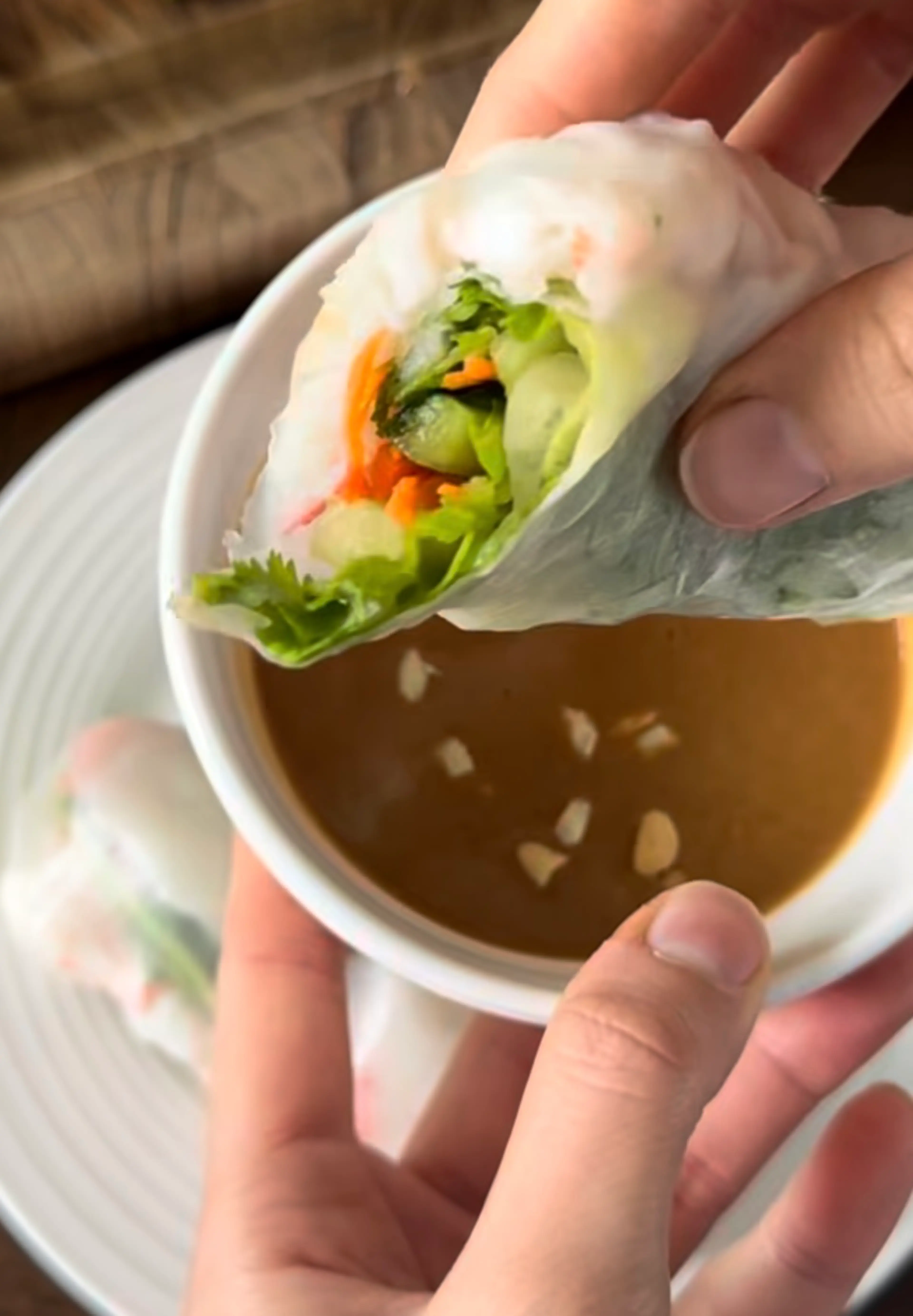 Shrimp & Crab Summer Rolls with Peanut Sauce