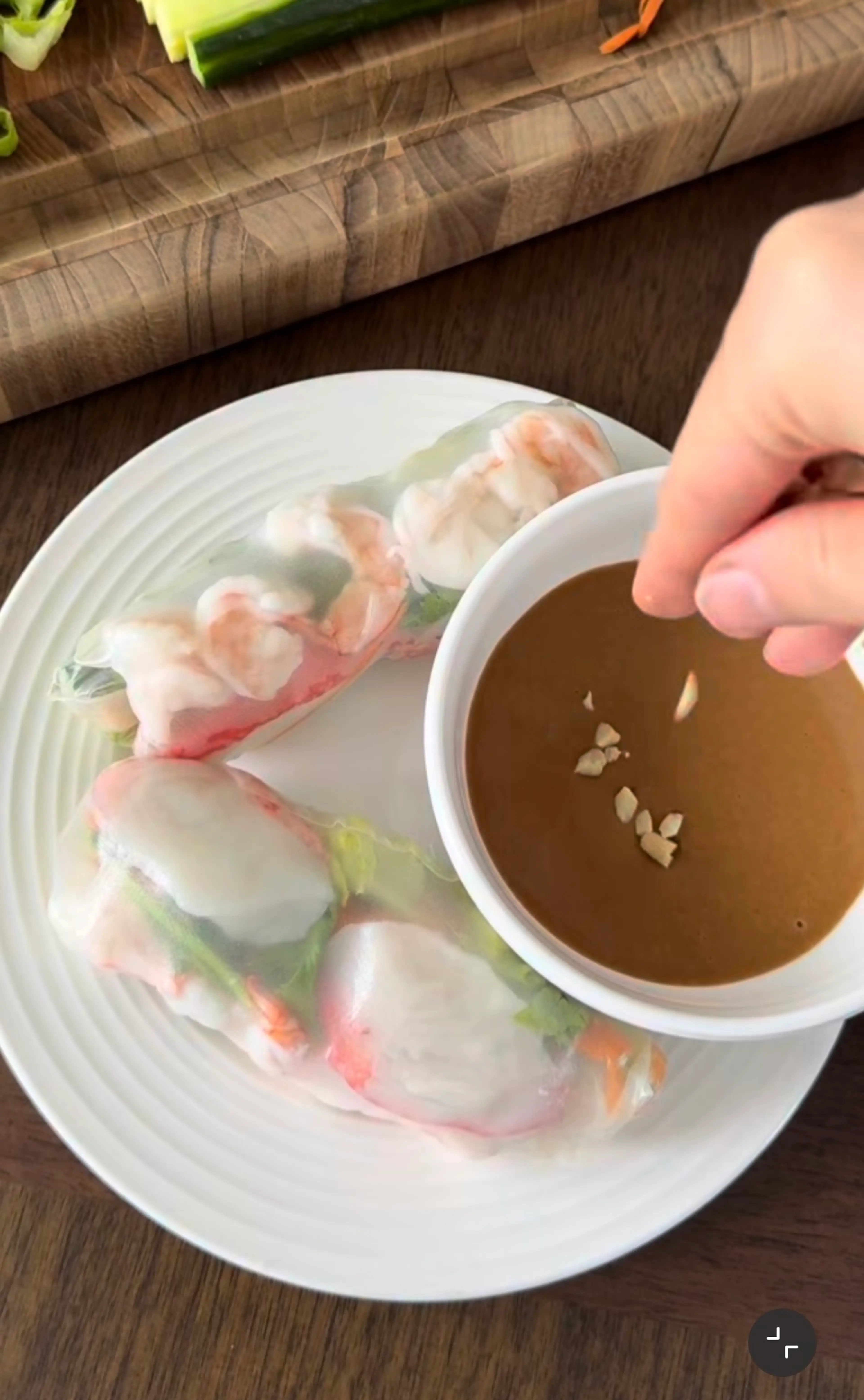Shrimp & Crab Summer Rolls with Peanut Sauce