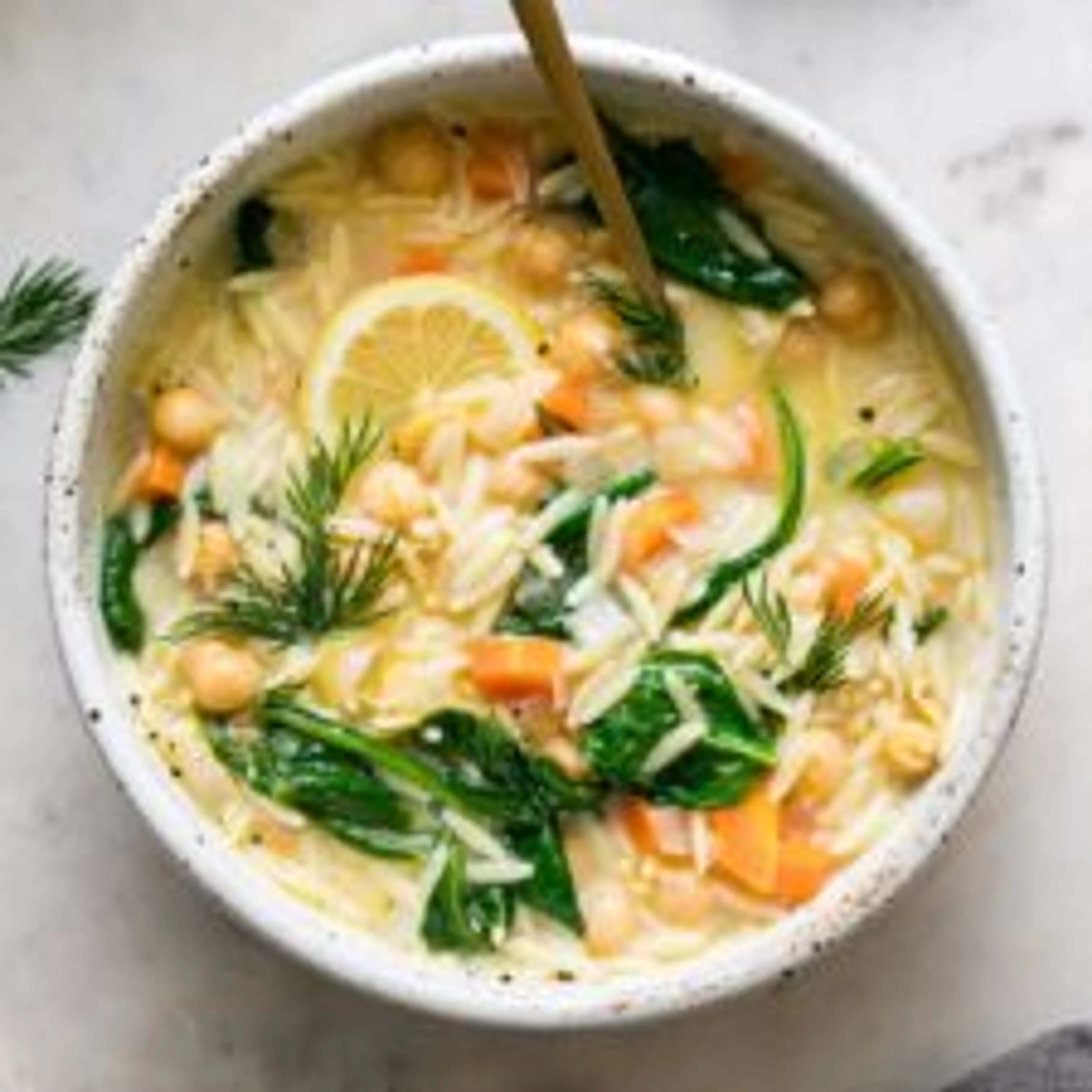 Lemon Chickpea Orzo Soup