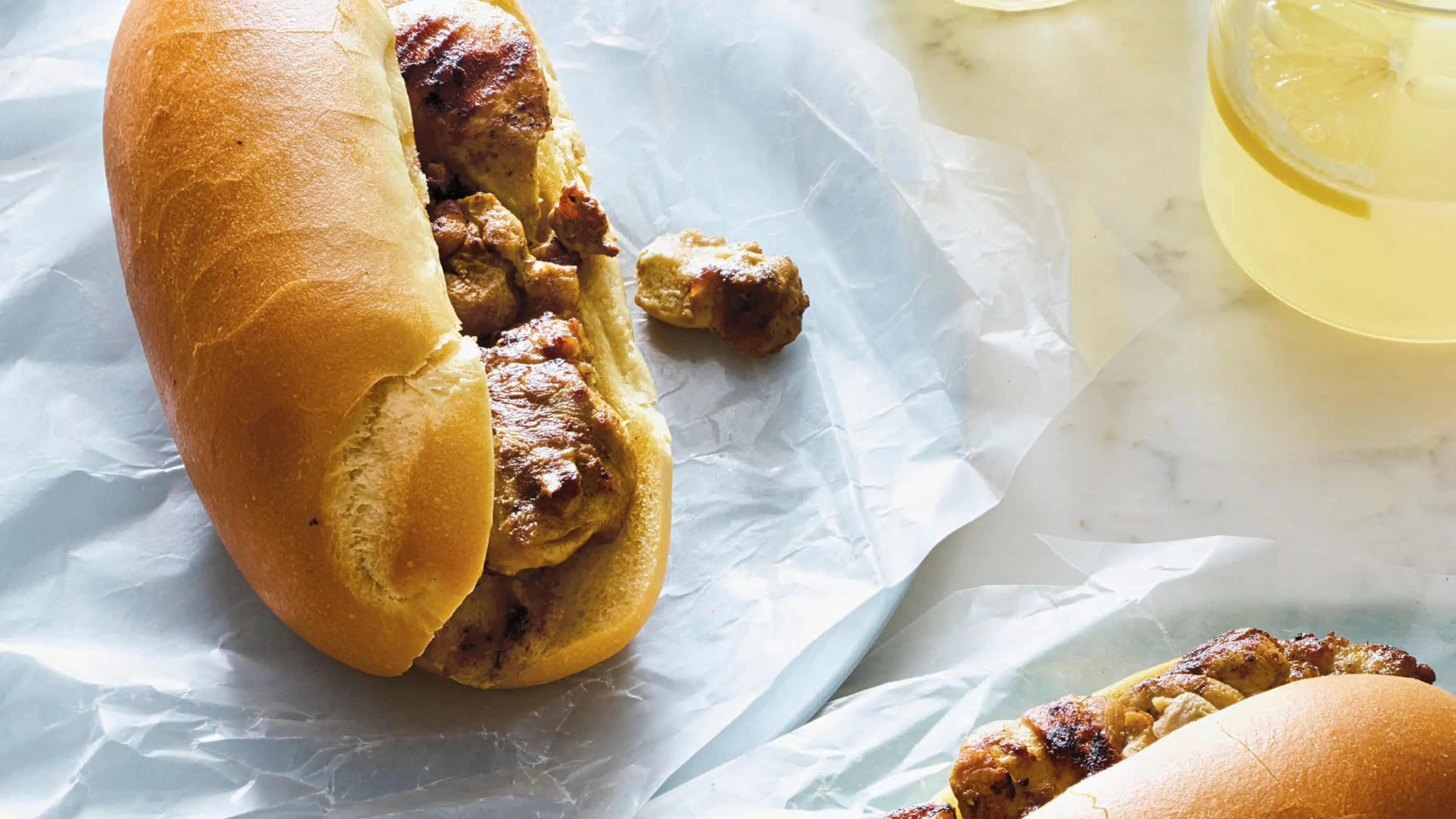 Chicken Spiedies (Marinated Chicken on a Bun)