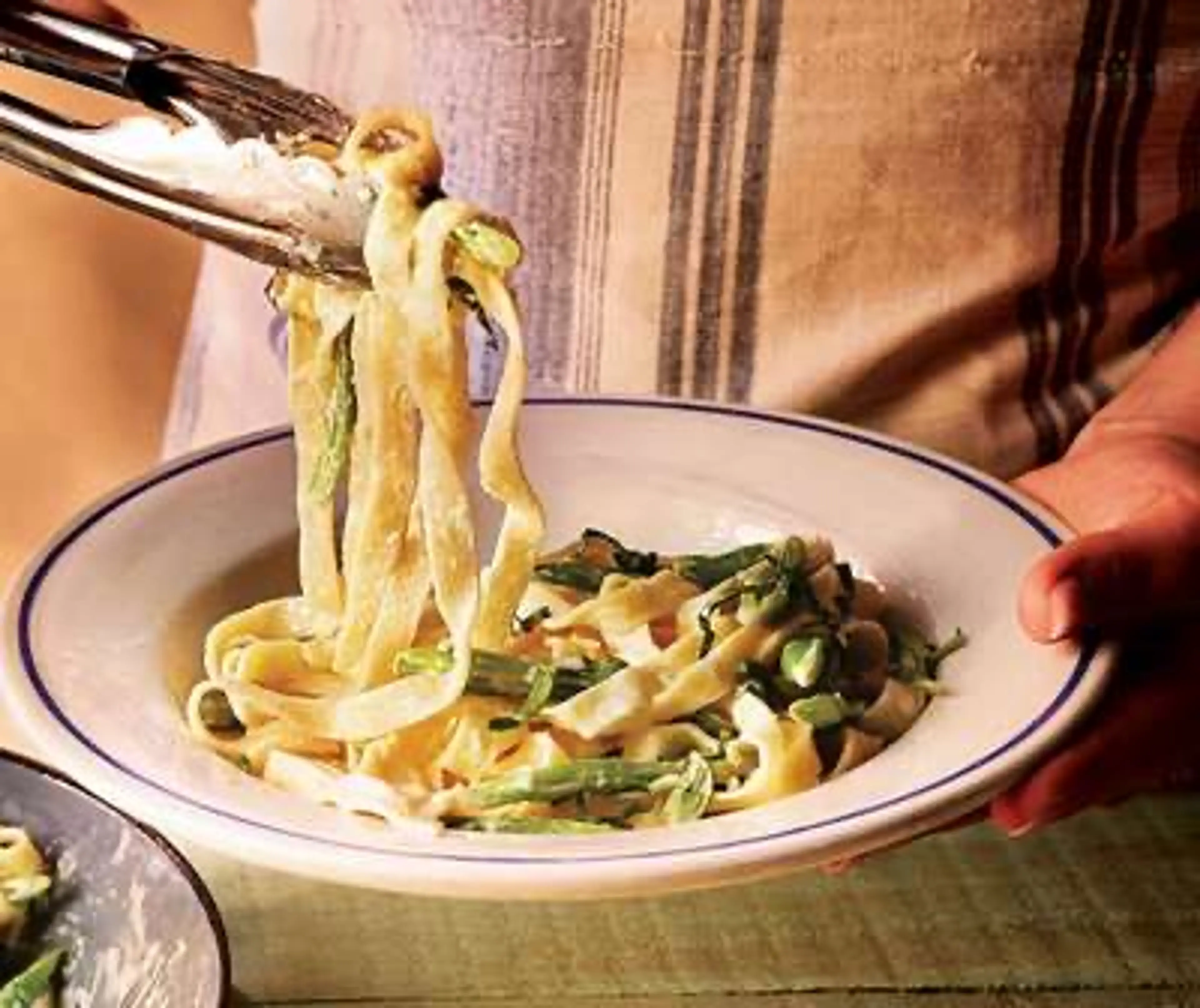 Lemony runner bean tagliatelle