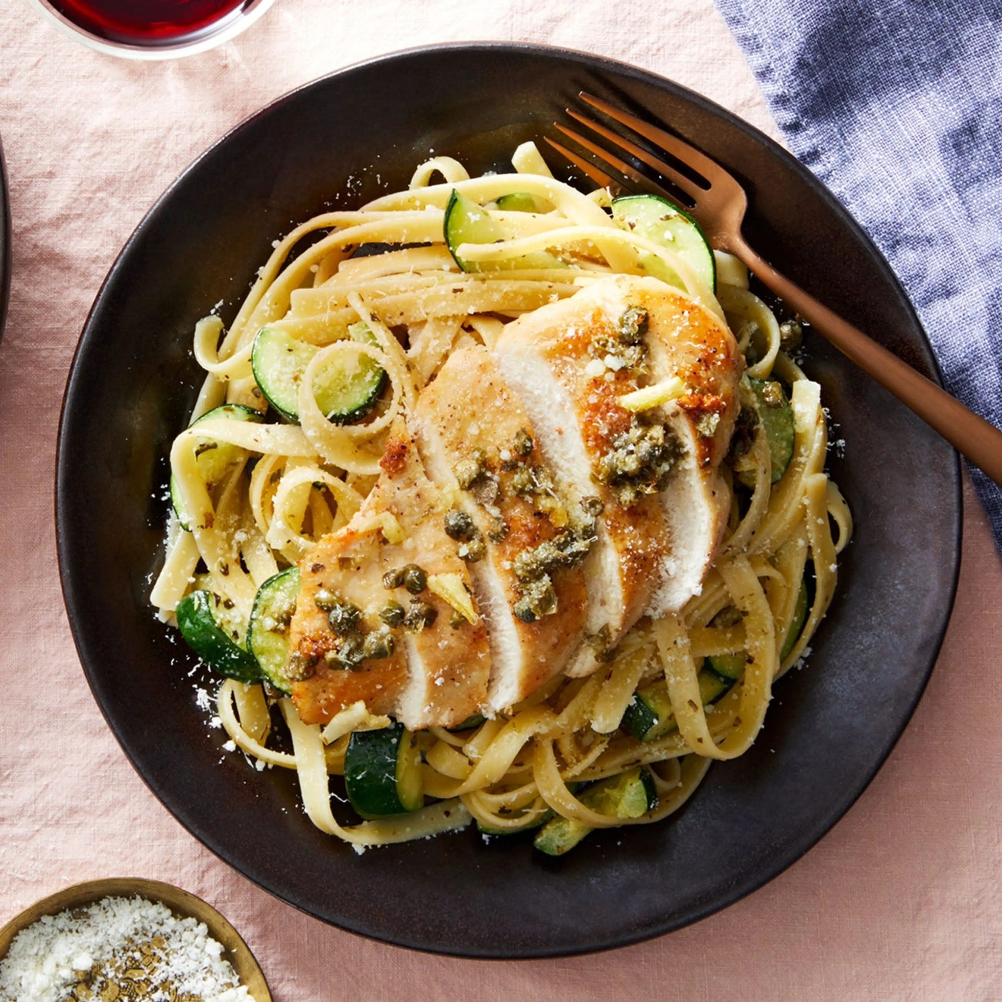 Garlic-Caper Chx w/ Fett+Zuc