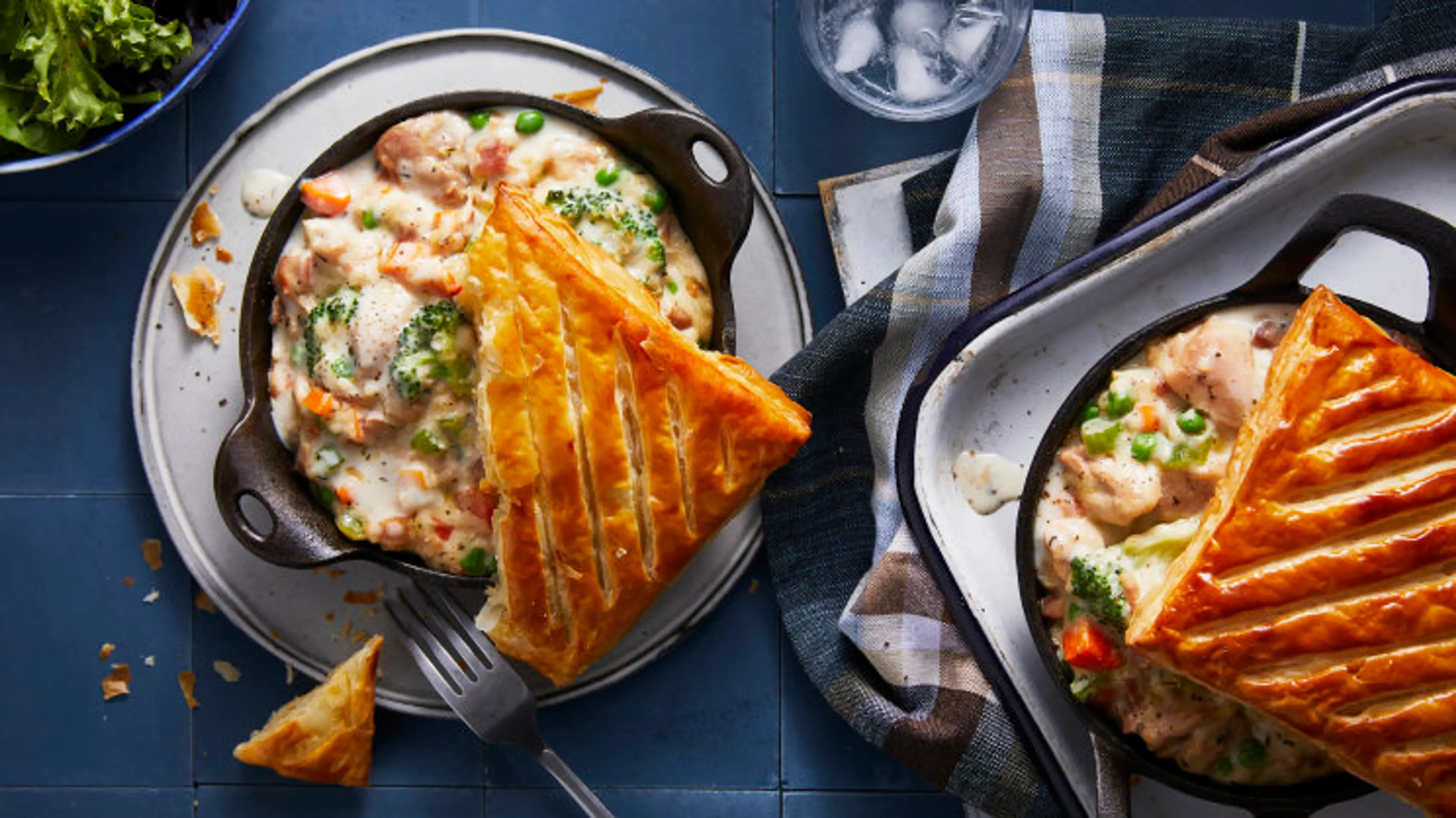 Creamy chicken pot pies
