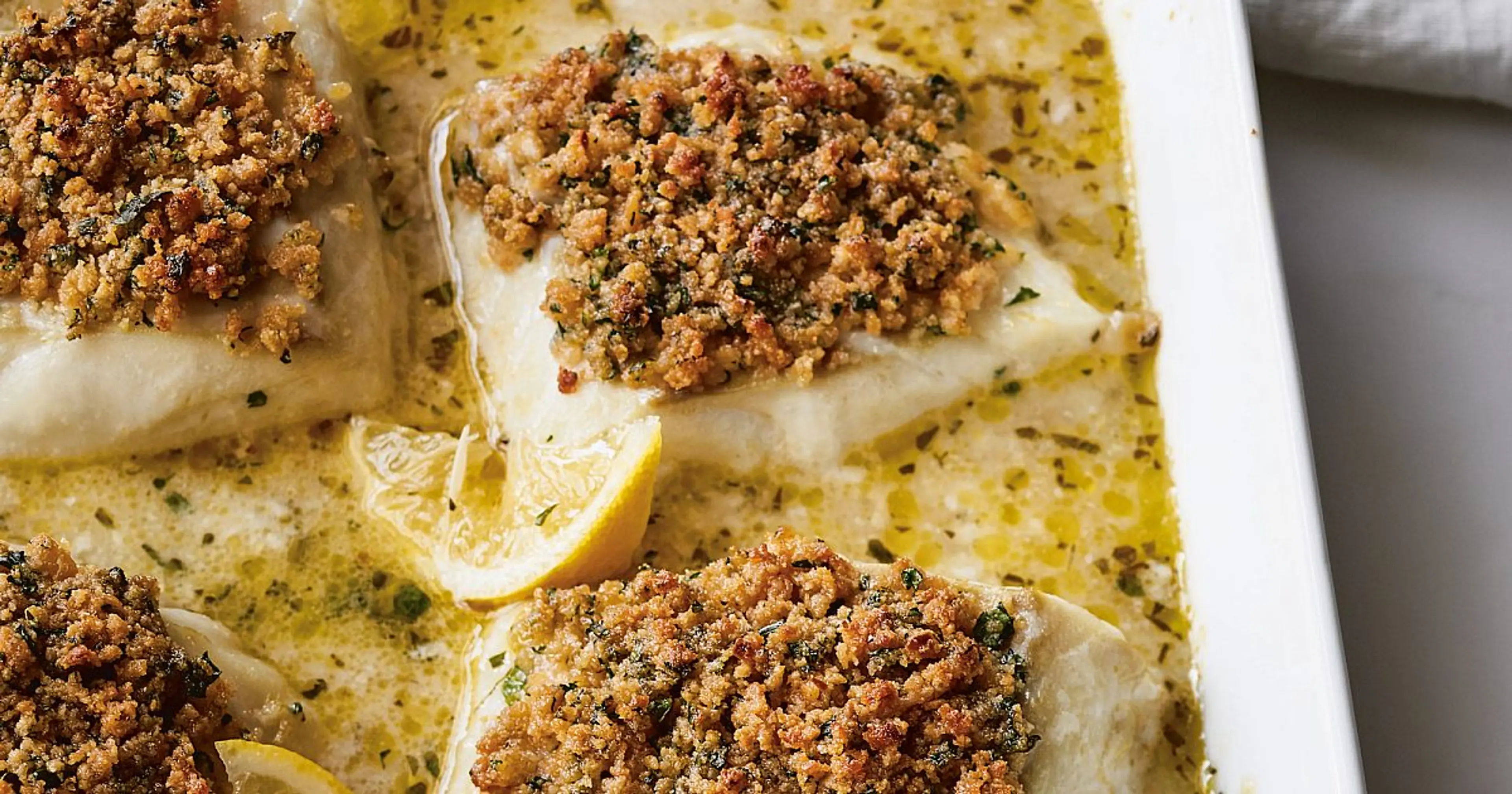 Baked Cod with Garlic & Herb Ritz Crumbs