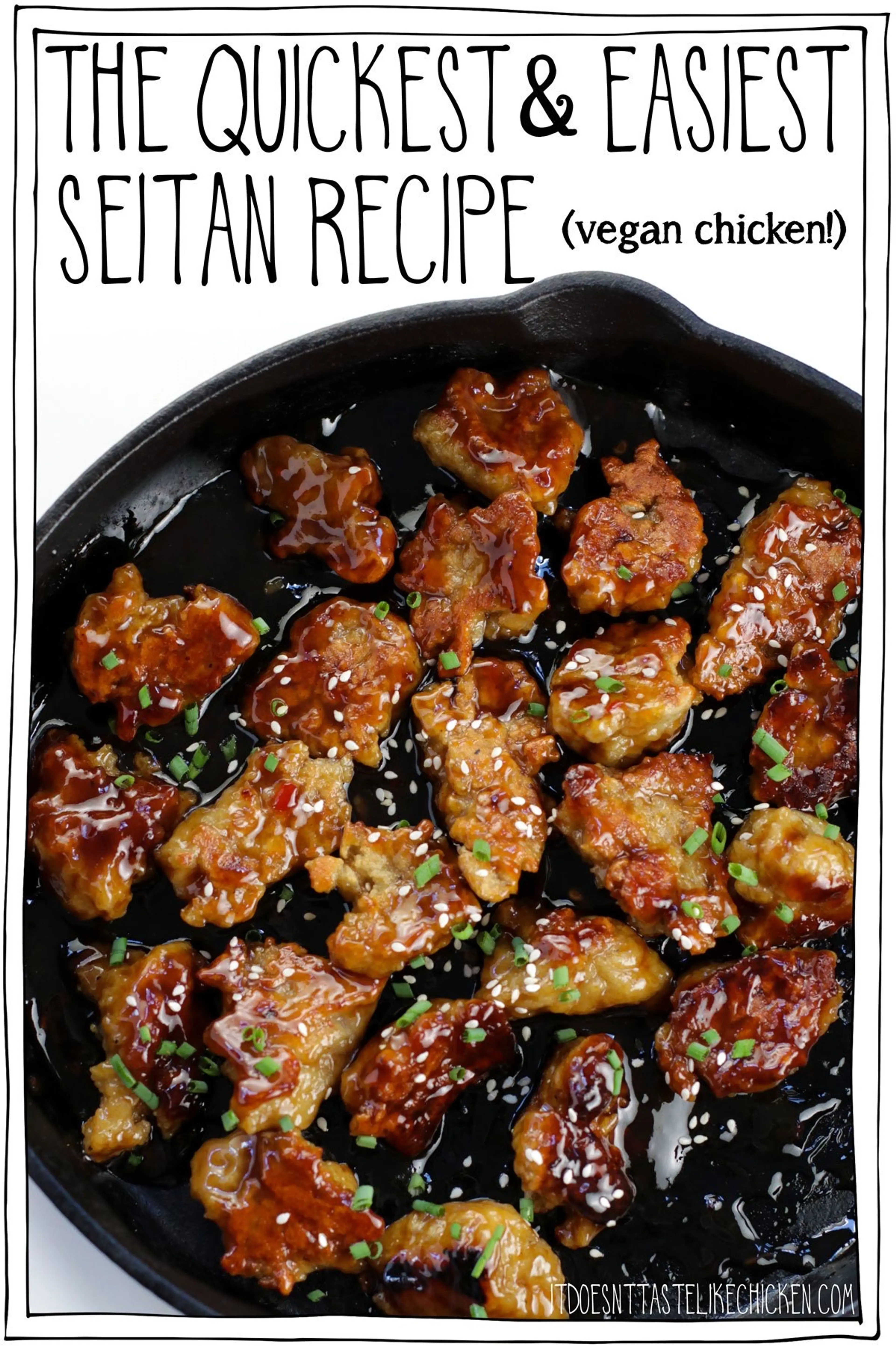 The Quickest & Easiest Seitan Recipe!! (Vegan Chicken!)