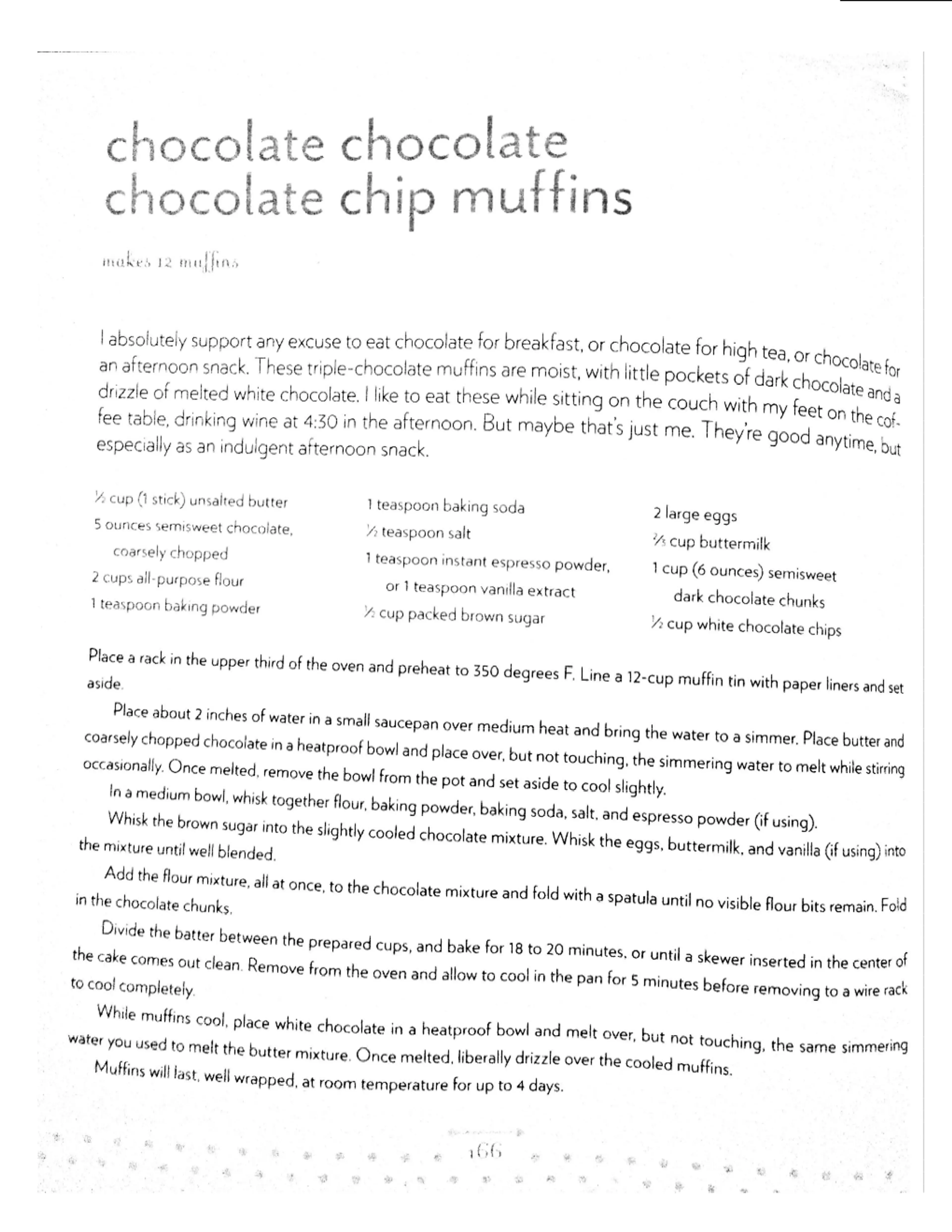 Triple Chocolate Chip Muffins