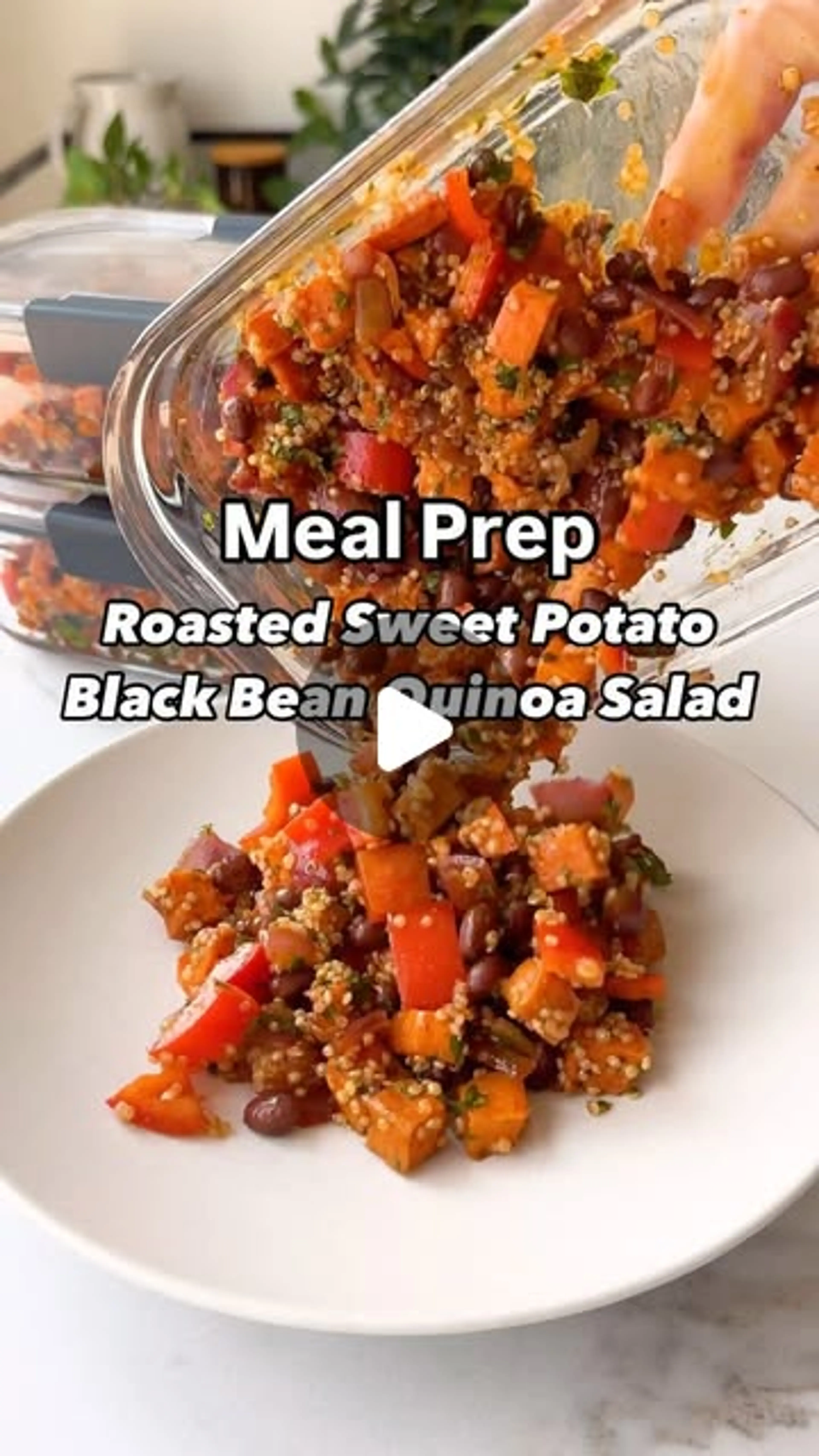 Roasted Sweet Potato Black Bean Quinoa Salad! Nutrient-dense