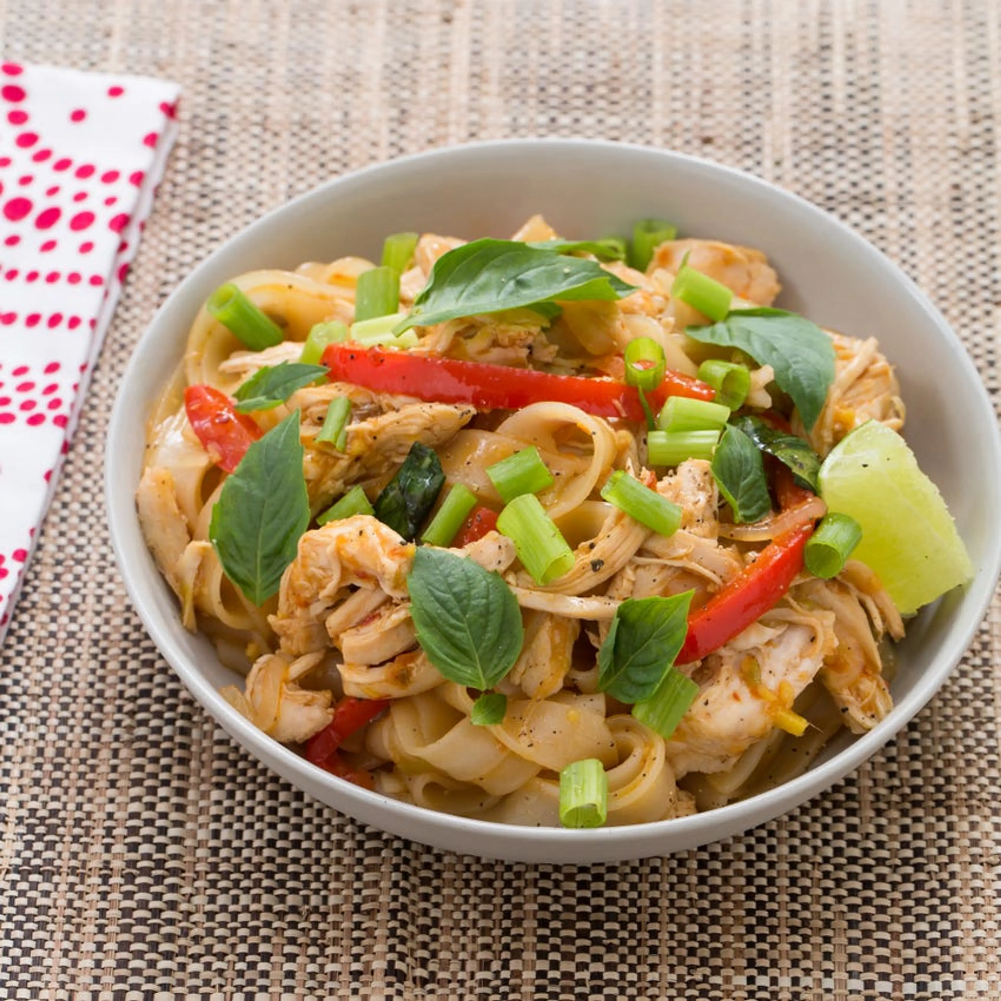 Chicken Pad Kee Mao with Bell Pepper & Thai Basil