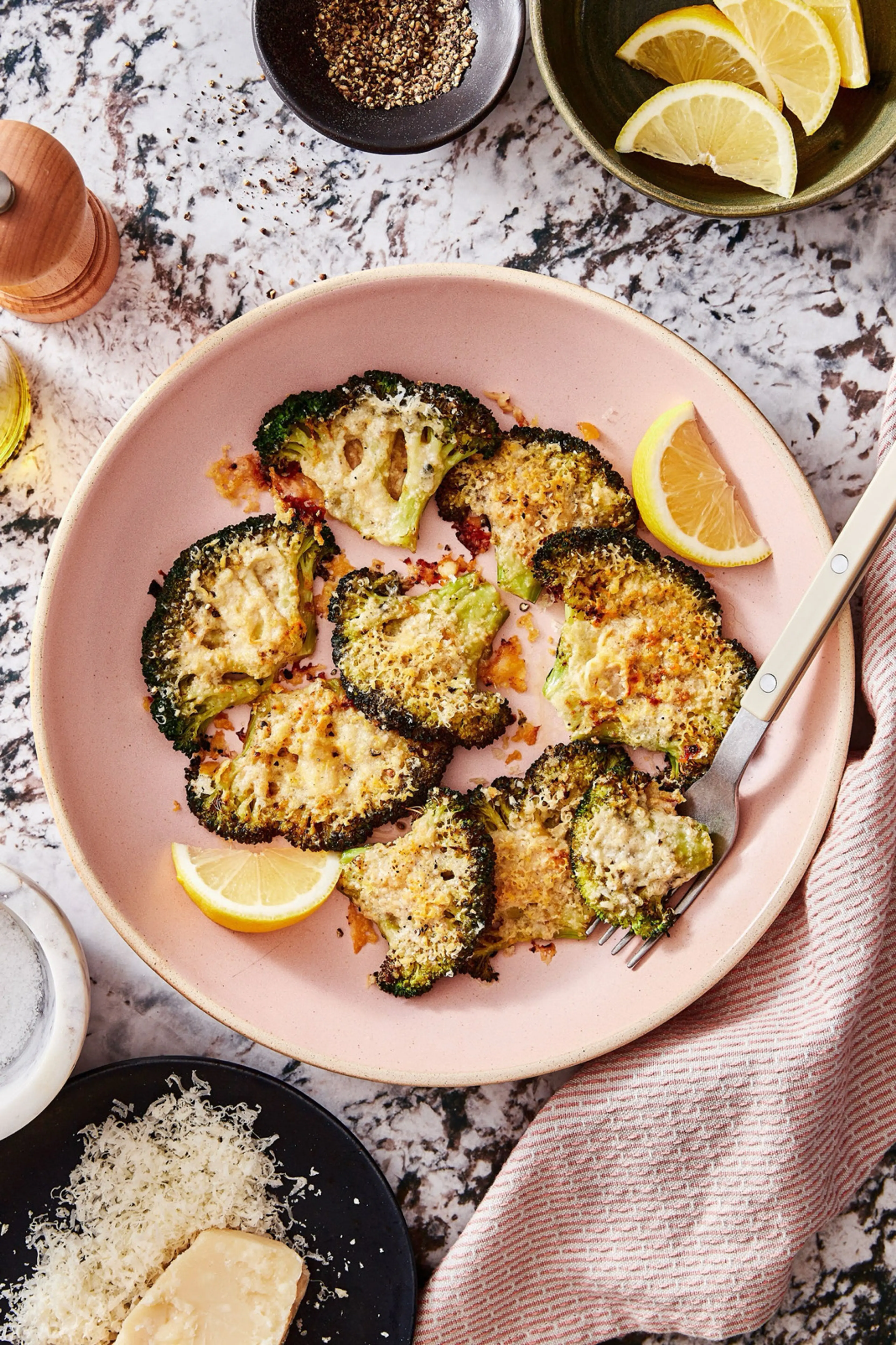 Lemon Parmesan Smashed Broccoli