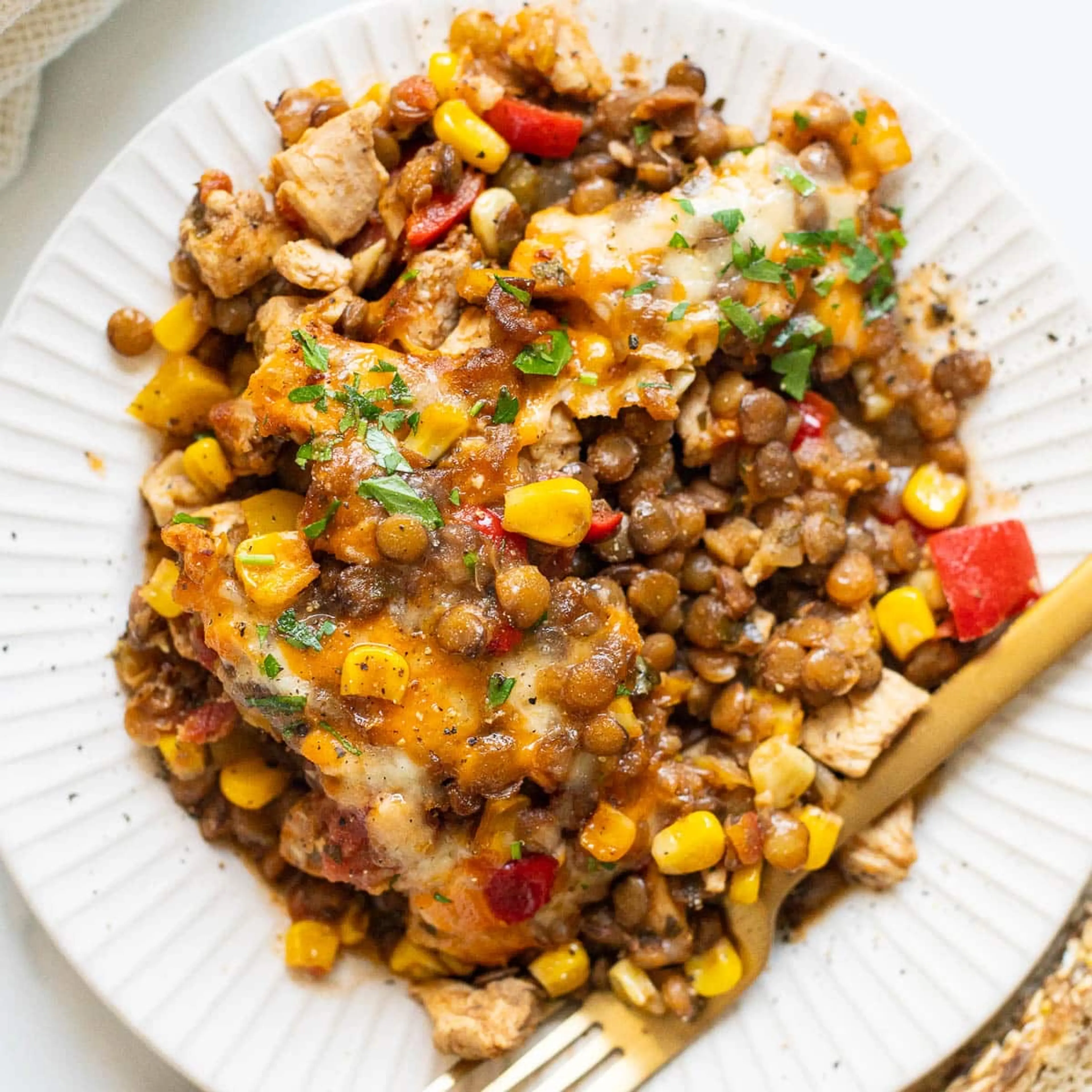 Tex Mex Chicken and Lentil Casserole