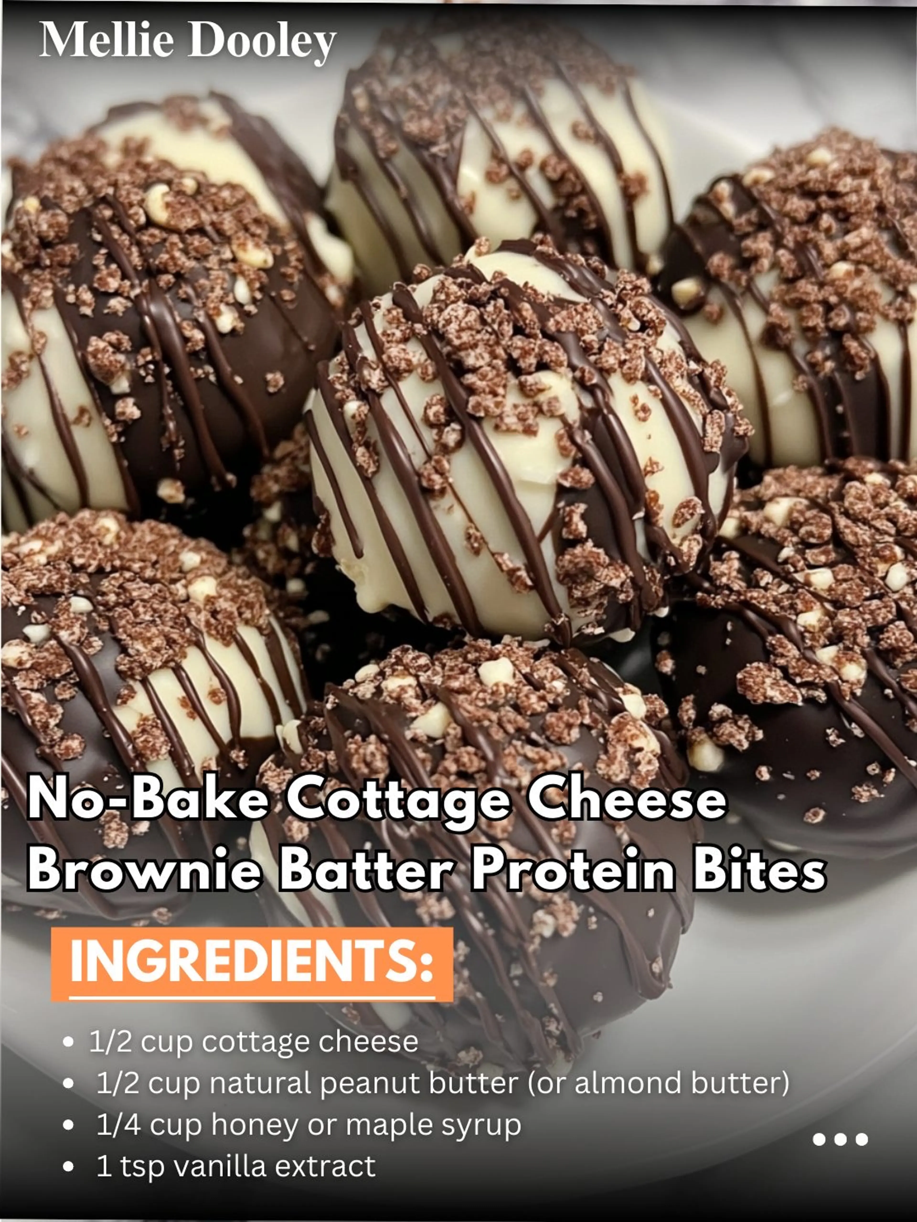No Bake Cottage Cheese Brownie Batter Protein Bites