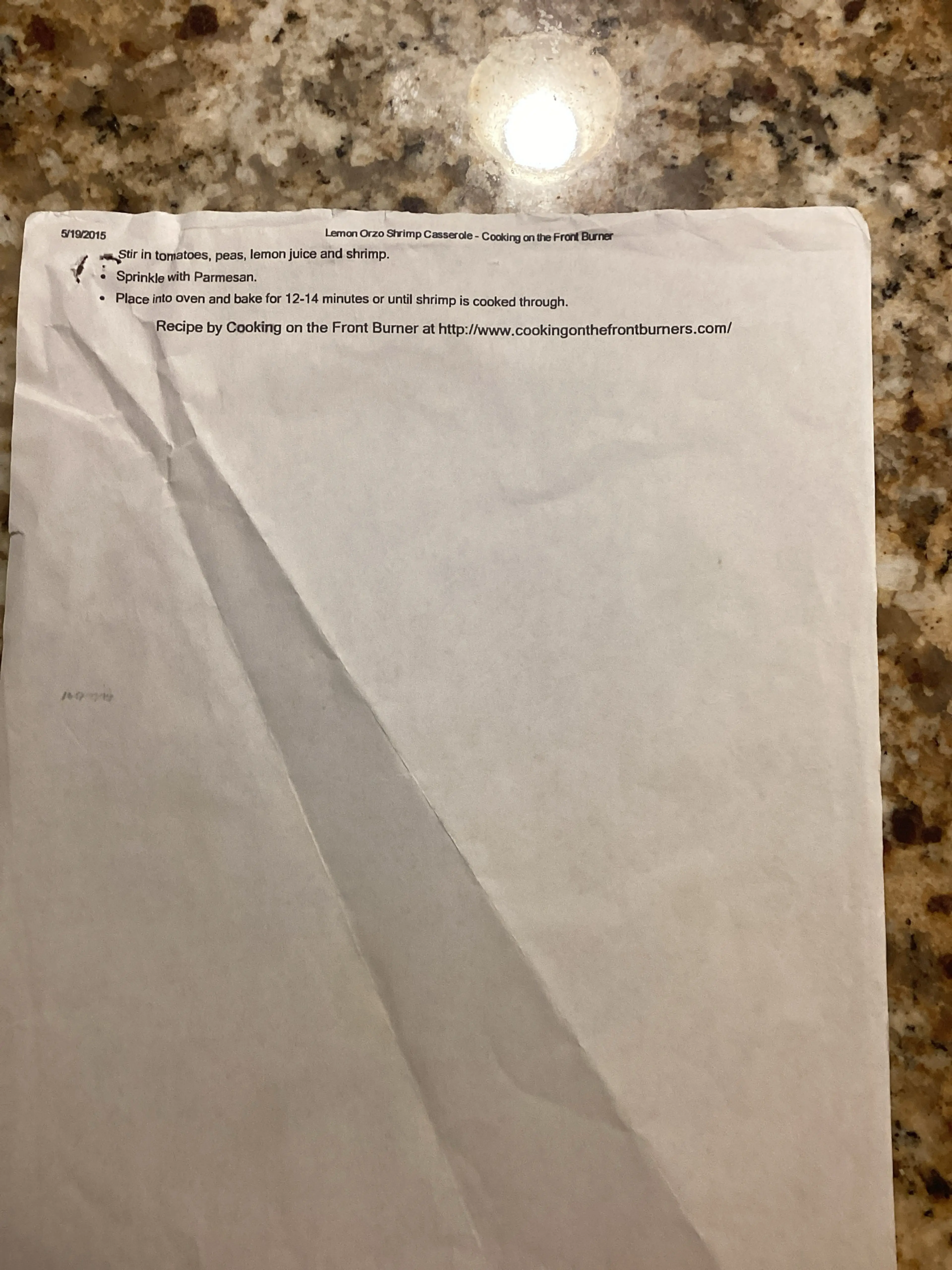 Lemon Orzo Shrimp Casserole