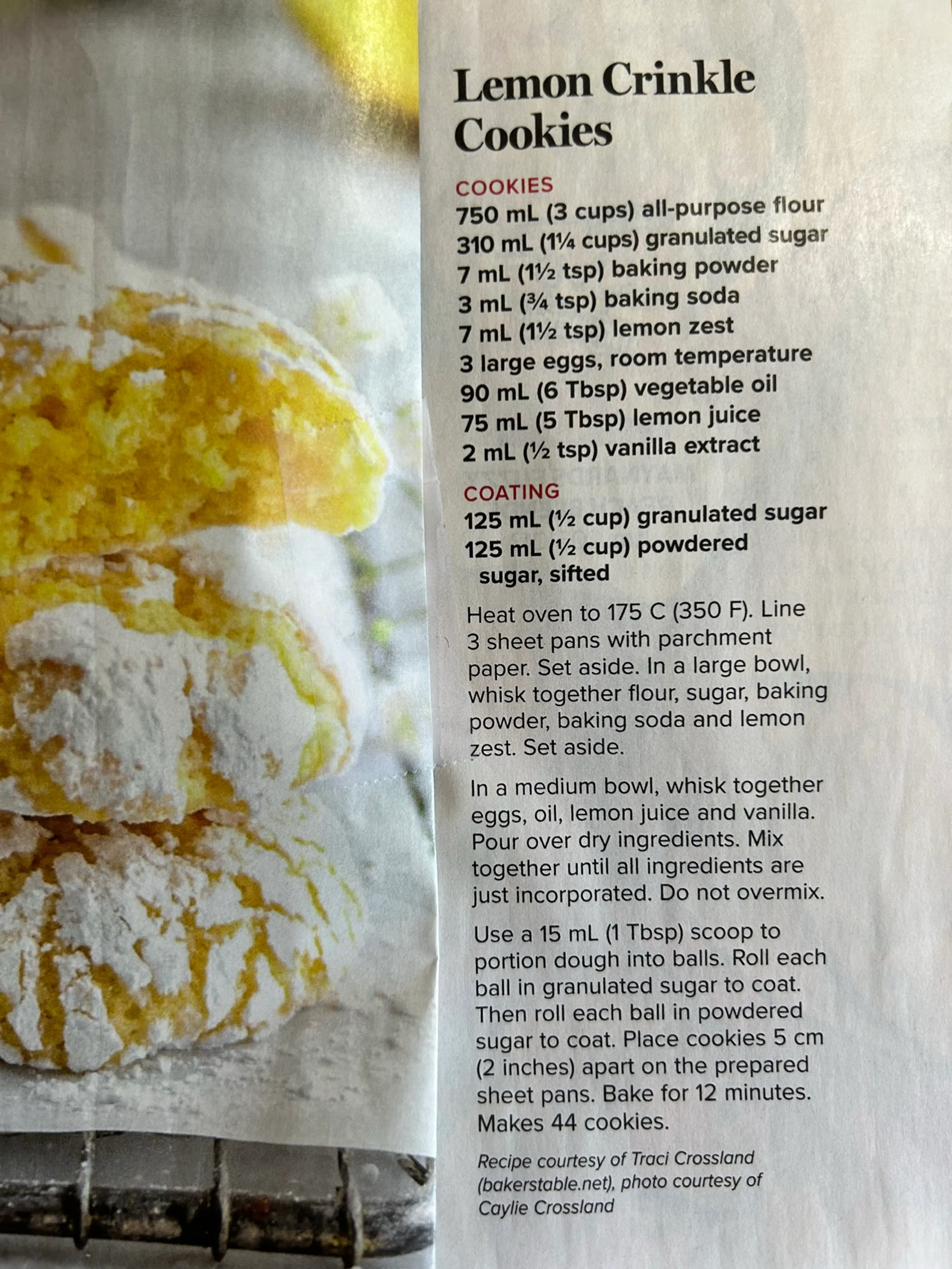 Lemon Crinkle Cookies