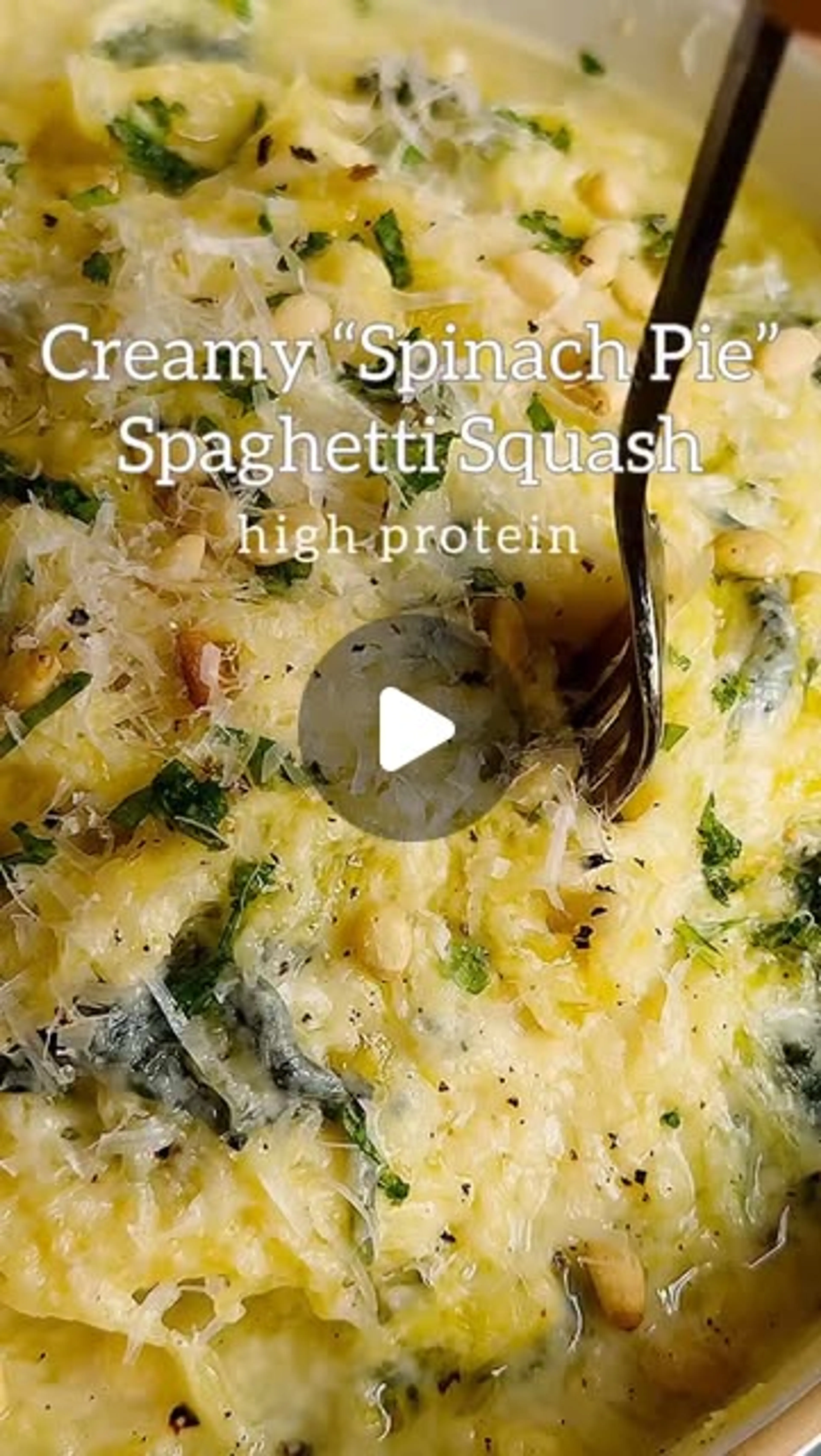 Creamy “spinach Pie” Spaghetti Squash! *high Protein & Low C