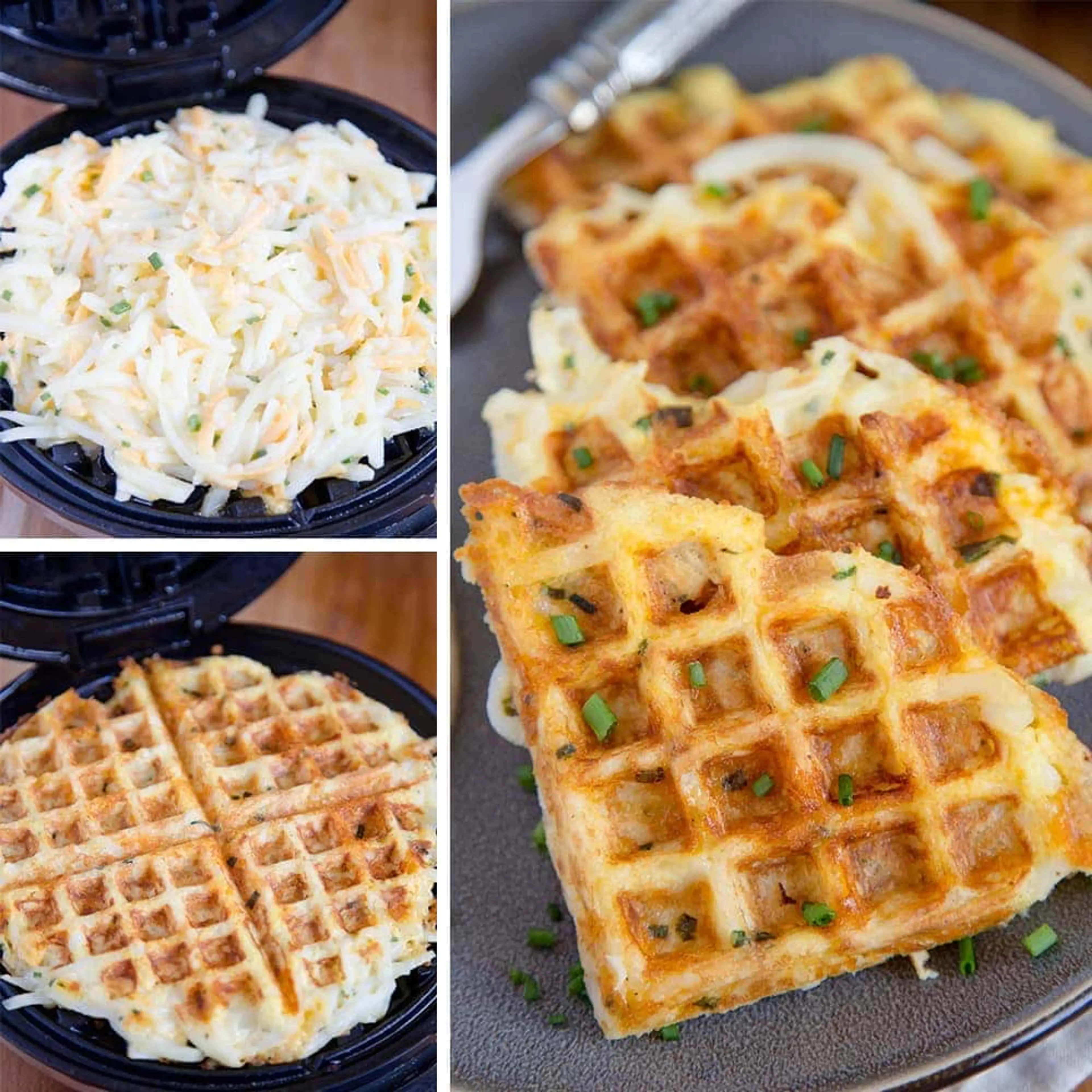Egg & Cheese Hash Browns Waffles