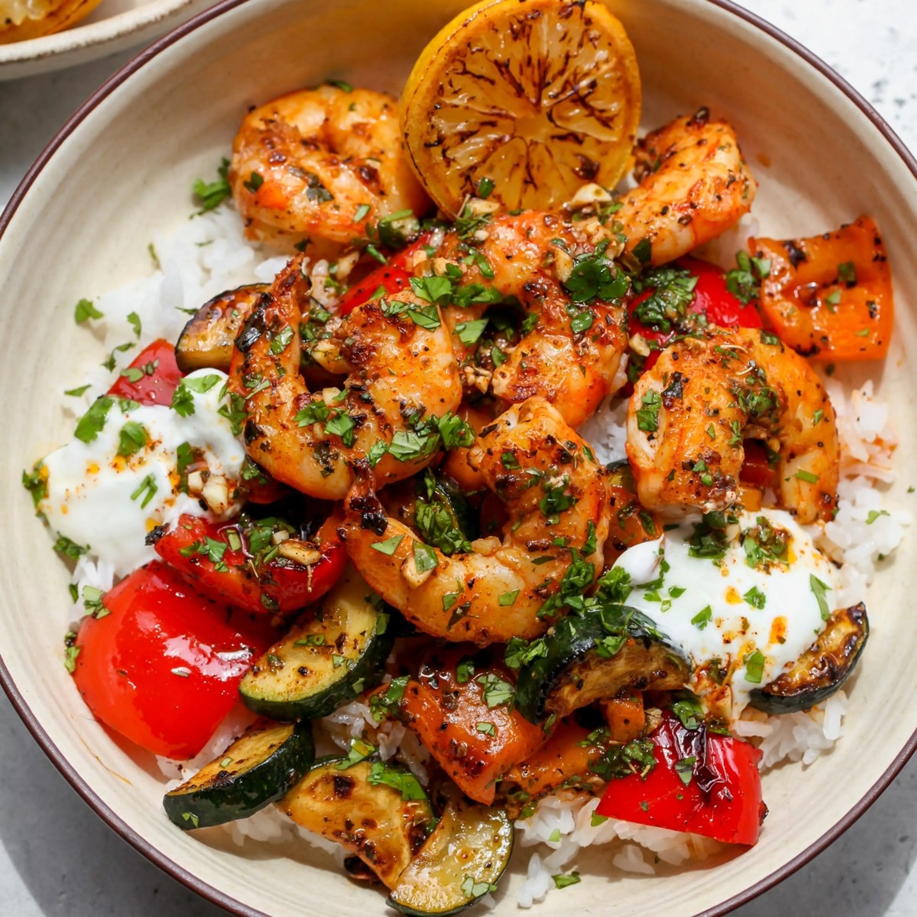 30 Minute Greek Shrimp Bowls