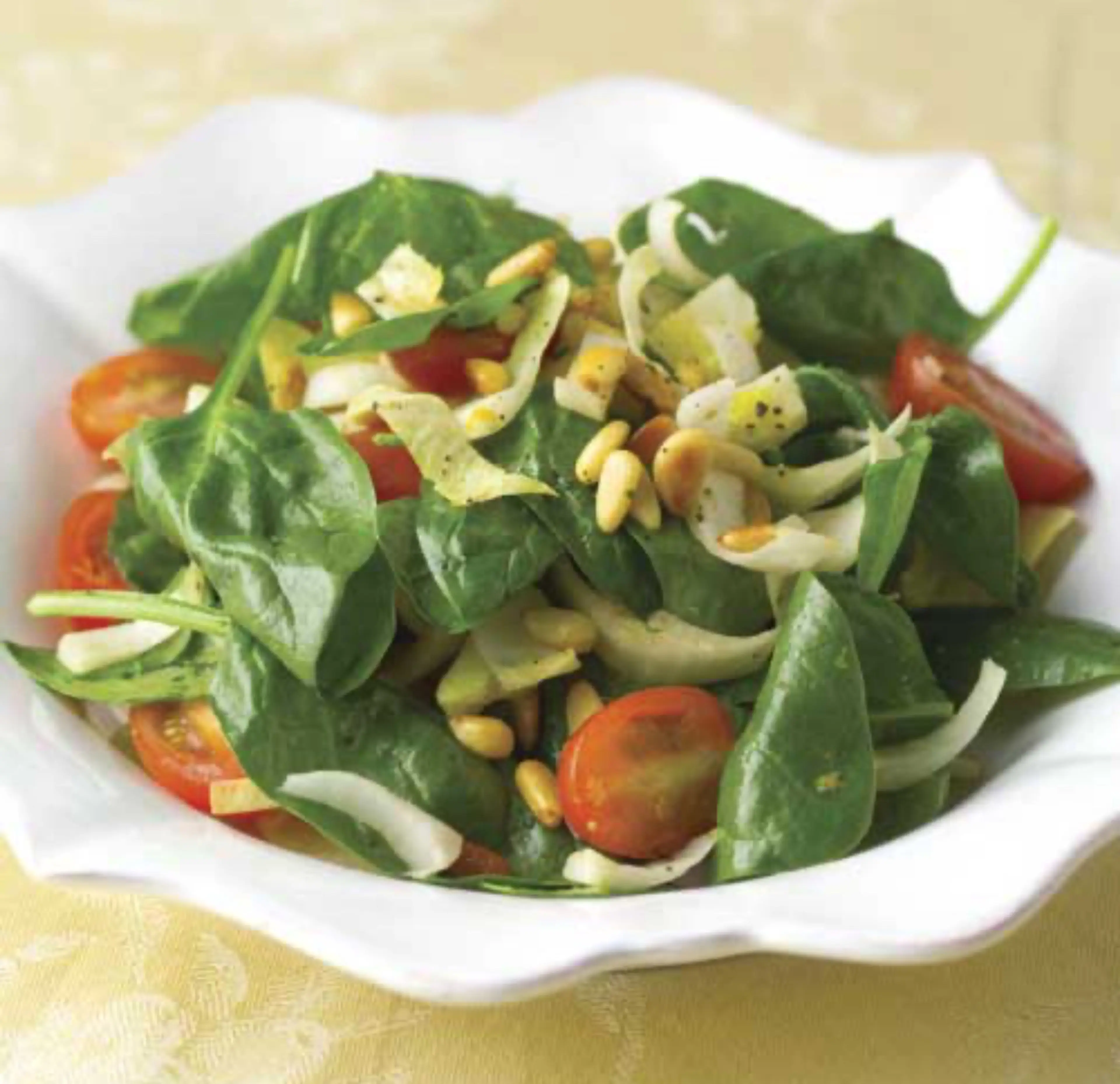 Spinach Pine Nut Salad
