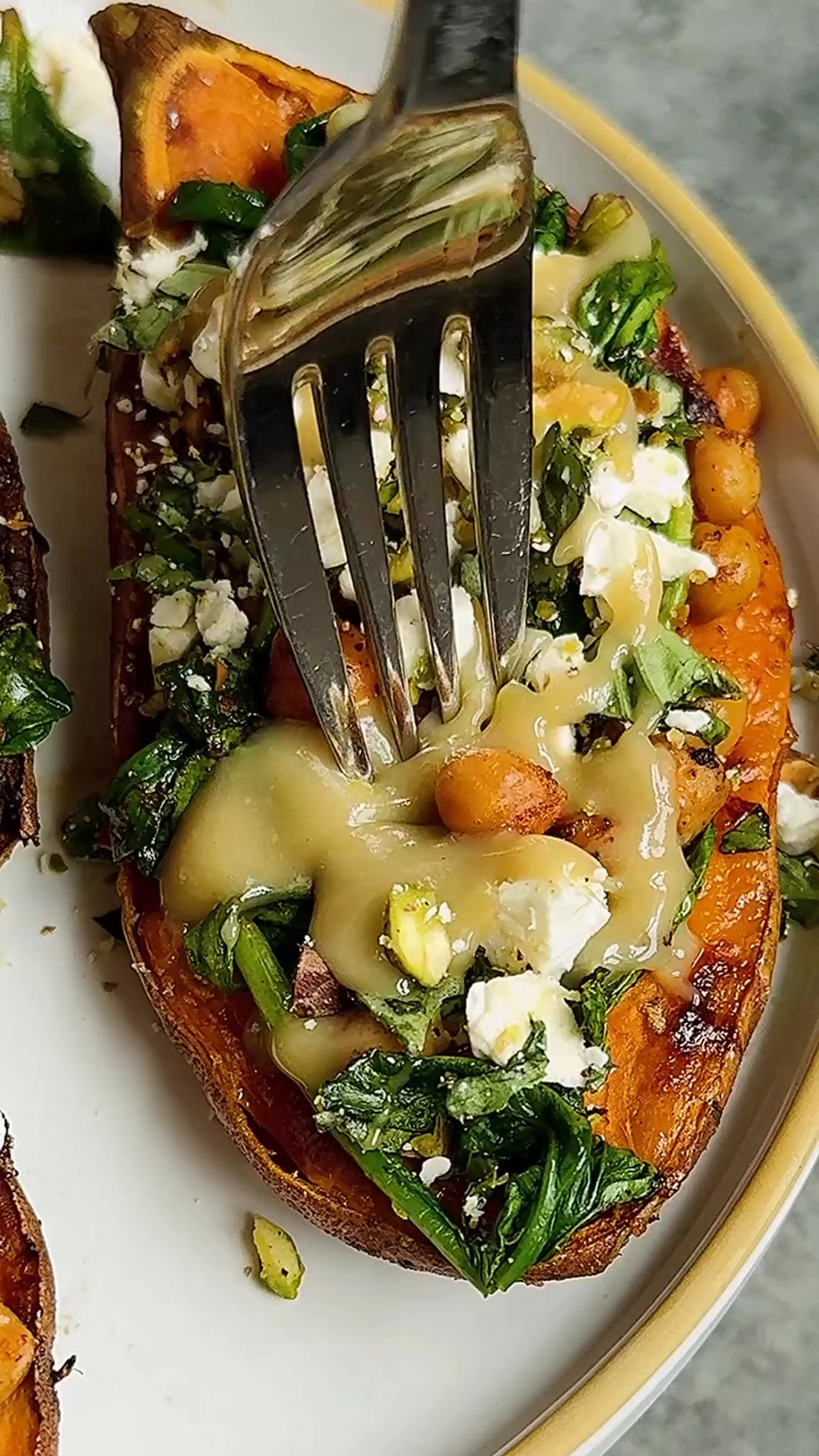 Sweet Potatoes with Feta-basil-pistachio Crumble! This Is My