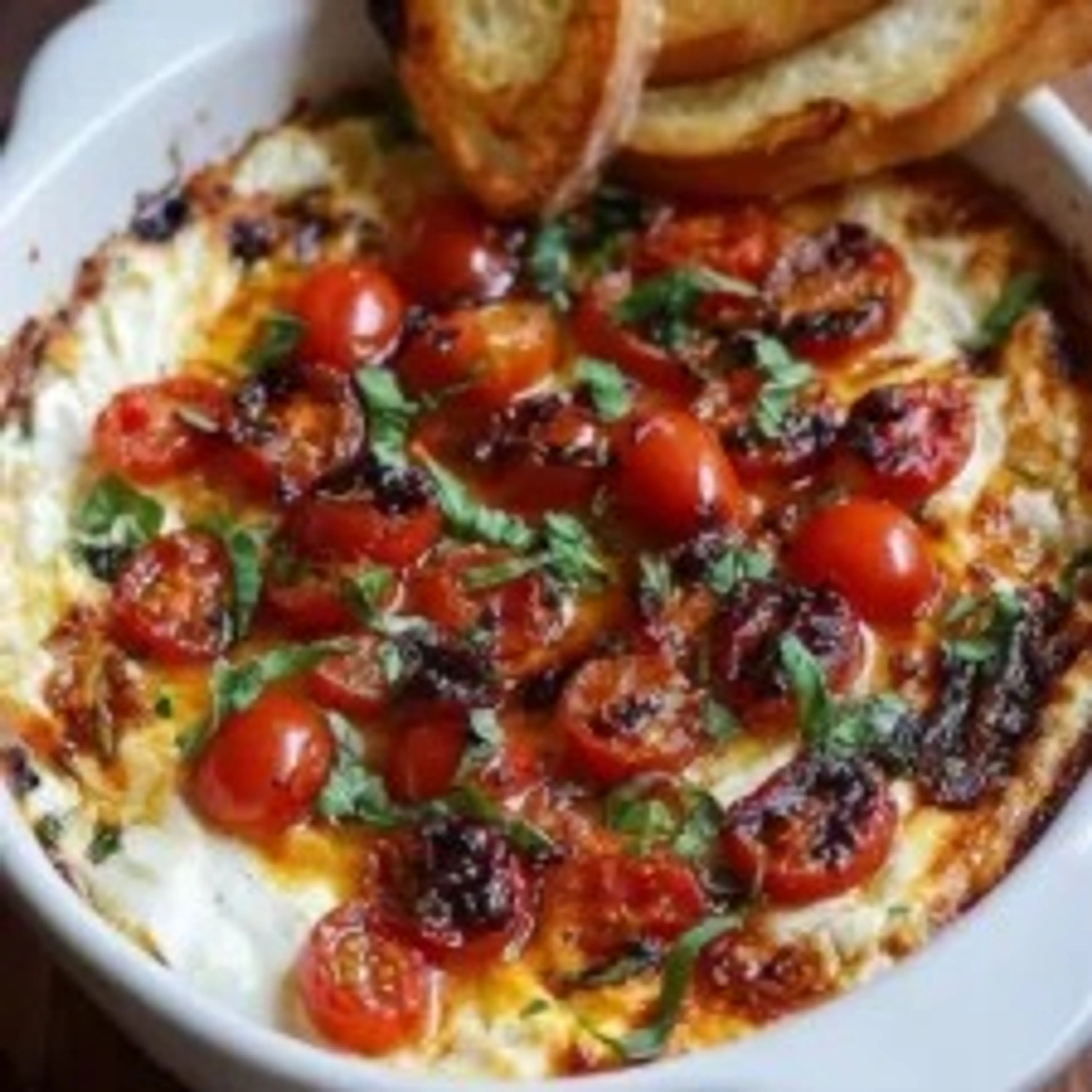 Three Cheese Tomato Bruschetta Dip