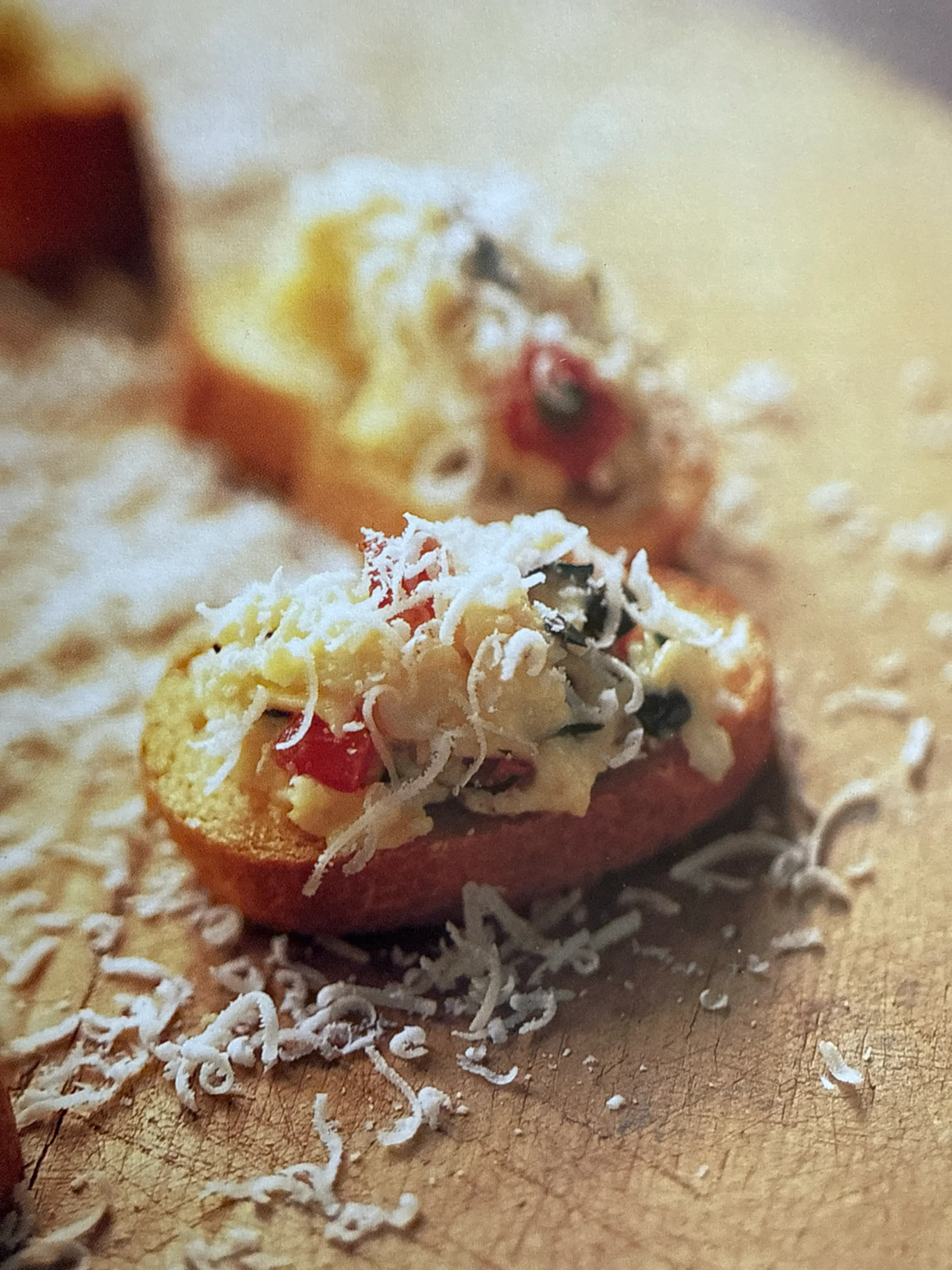 Crostini Topped with Scrambled Eggs, Italian Style