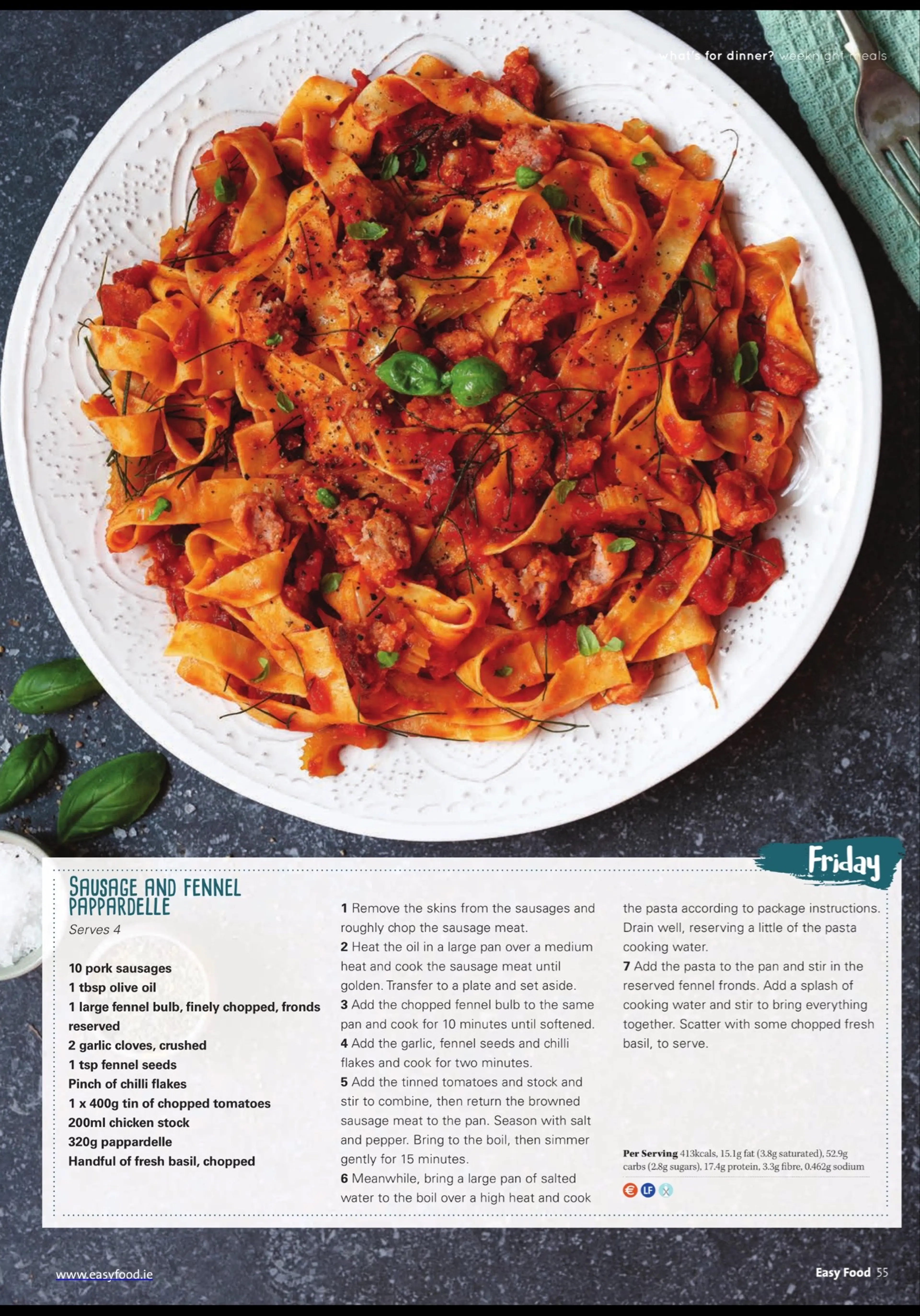 SAUSAGE AND FENNEL PAPPARDELLE