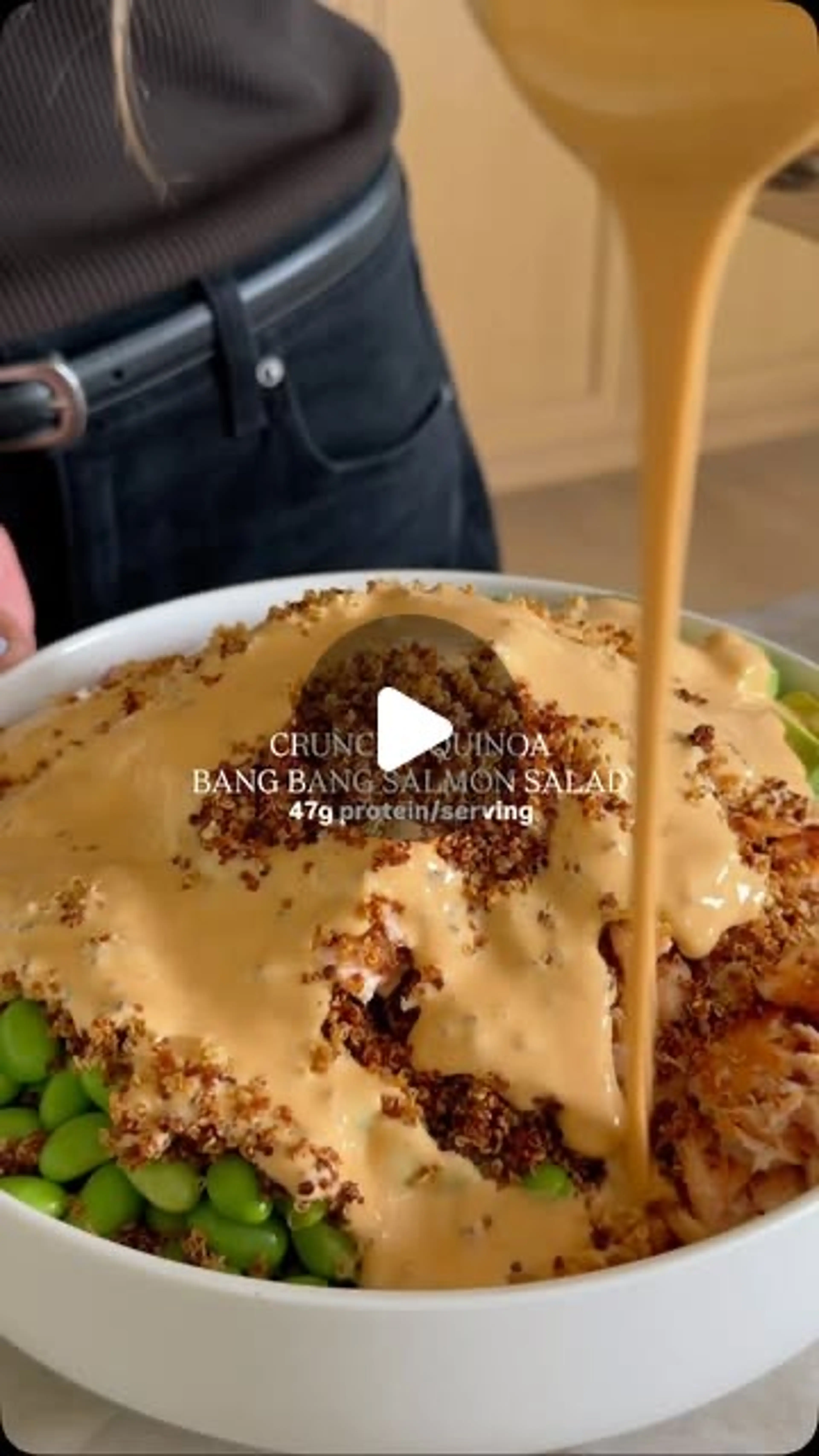 Crunchy Quinoa Bang Bang Salmon Salad