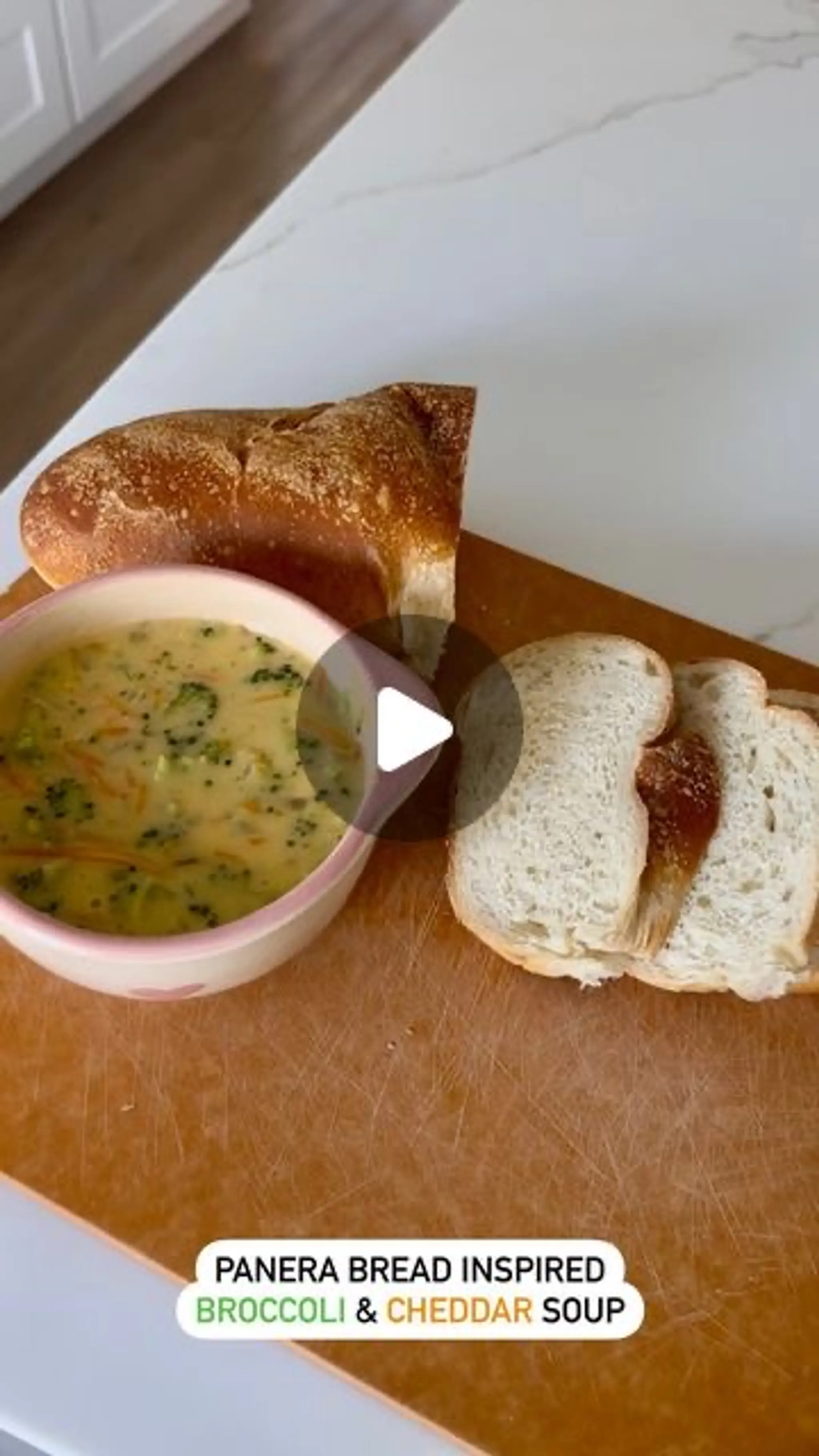 The Broccoli Cheddar Soup in a Bread Bowl
