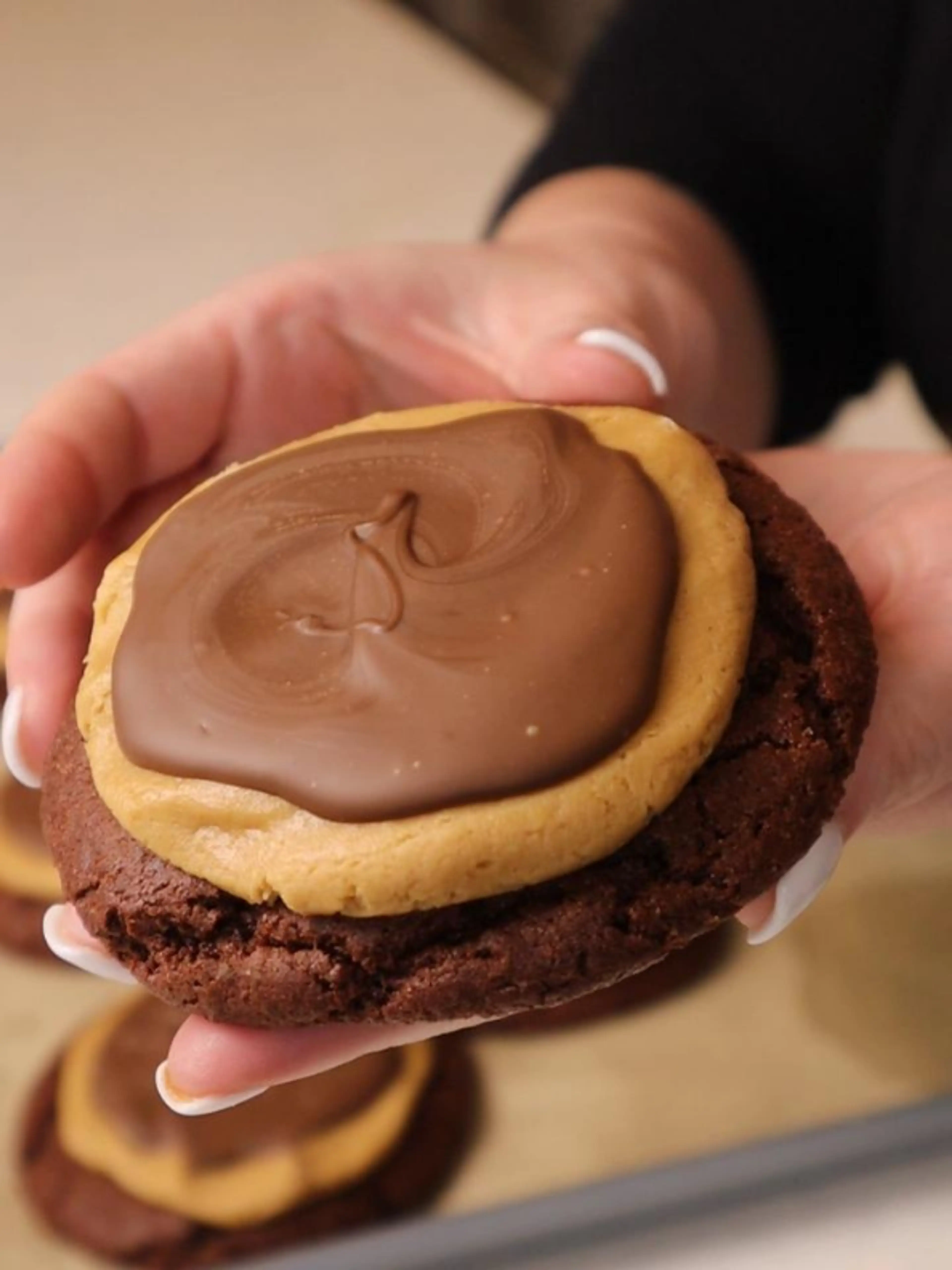 Crumbl’s Buckeye Brownie Cookie Using Only Dollar Tree Ingre