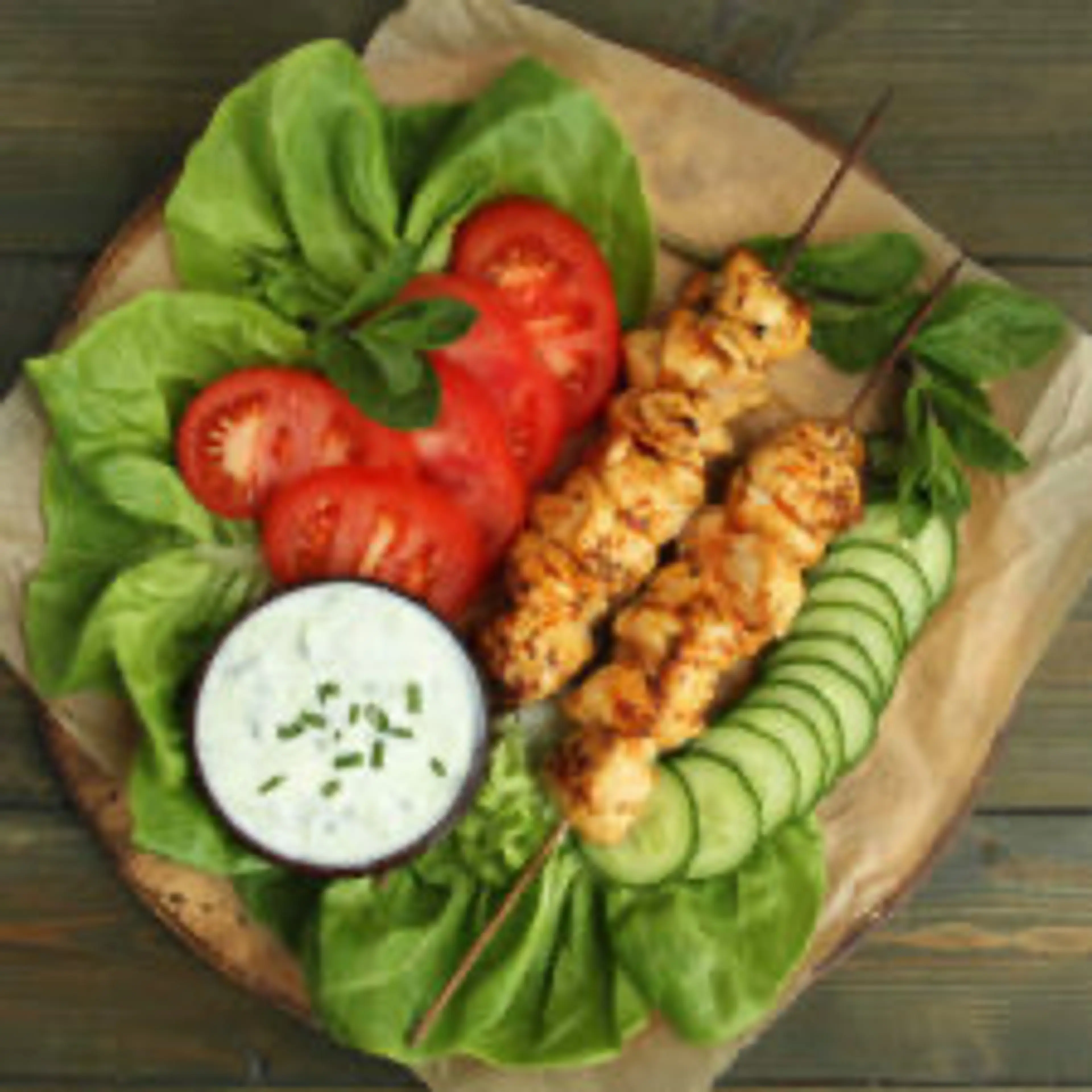 Keto Chicken Souvlaki Skewers with Tzatziki Recipe