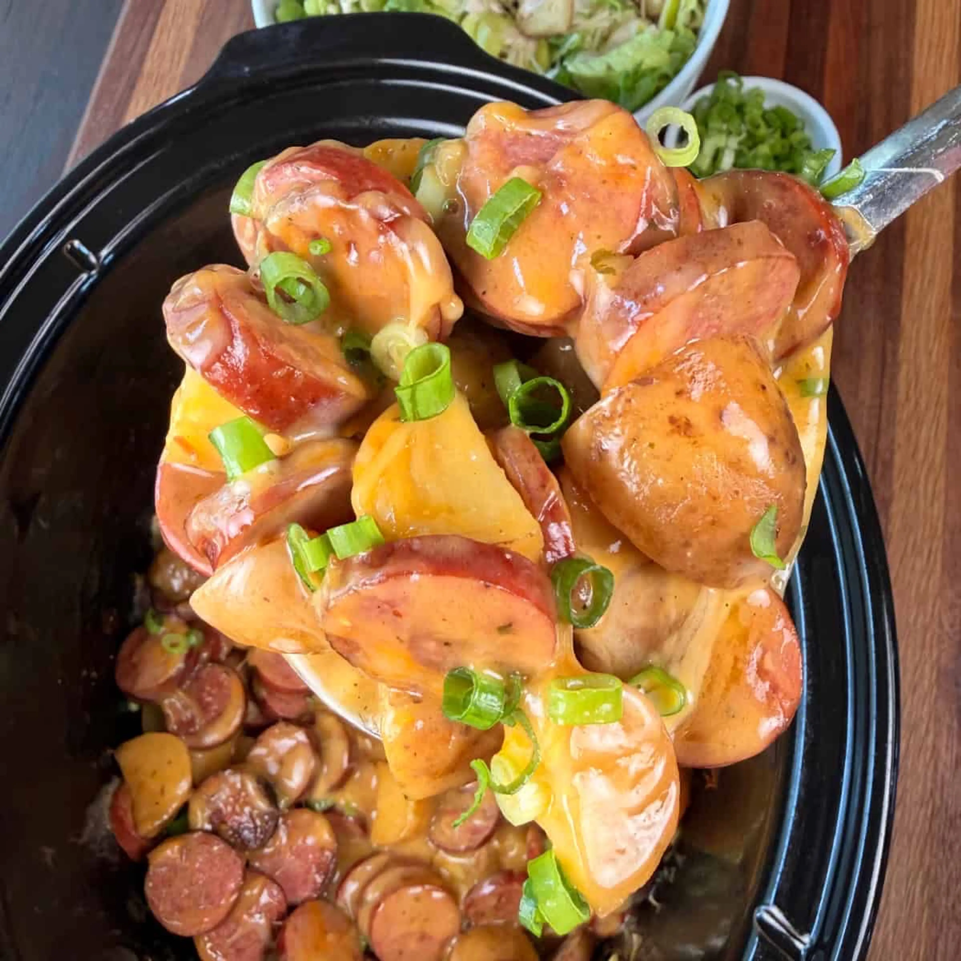 Crockpot Cheesy Potatoes and Kielbasa