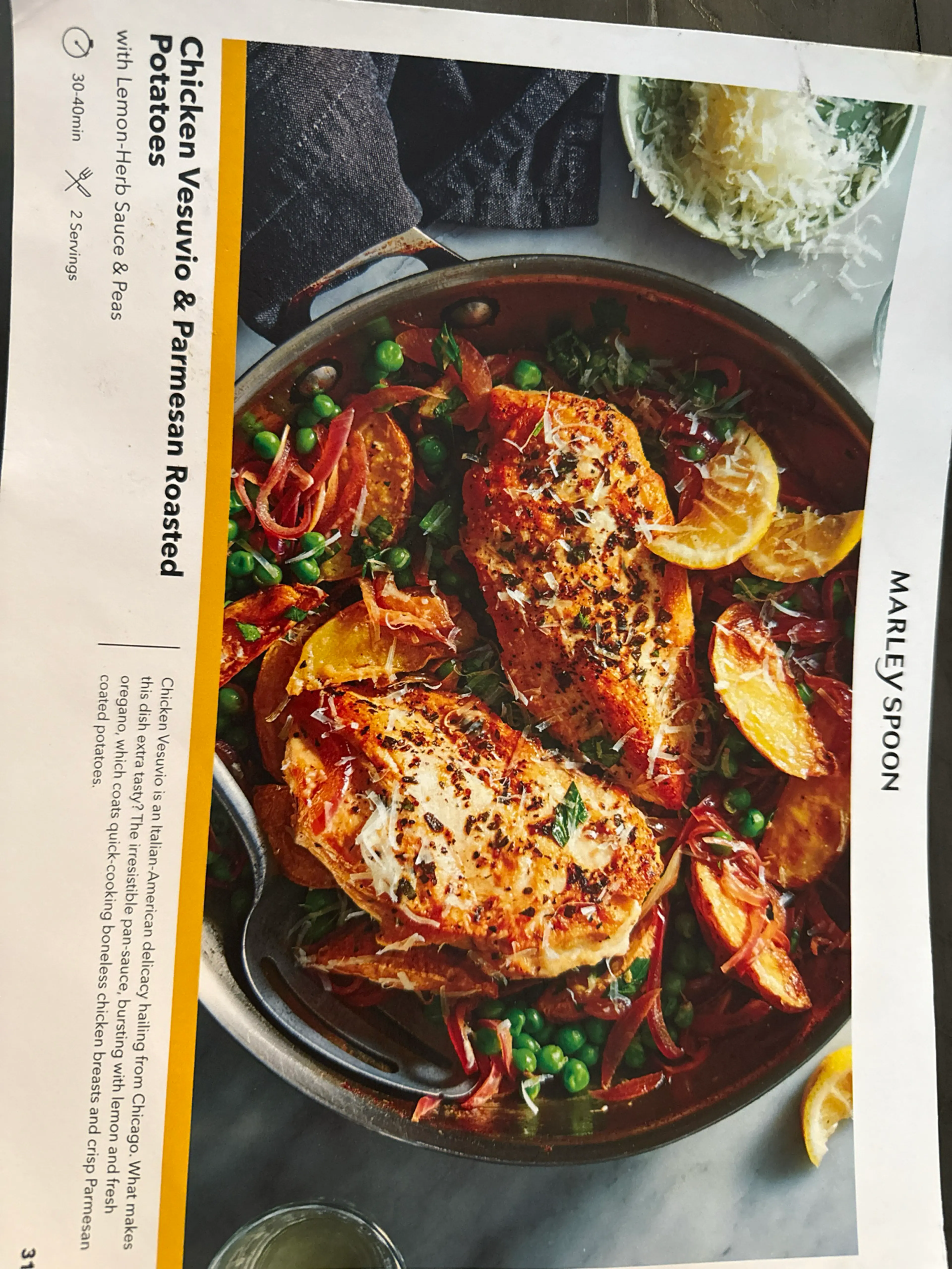 Chicken Vesuvio & Parmesan Roasted Potatoes W/ Lemon Herb