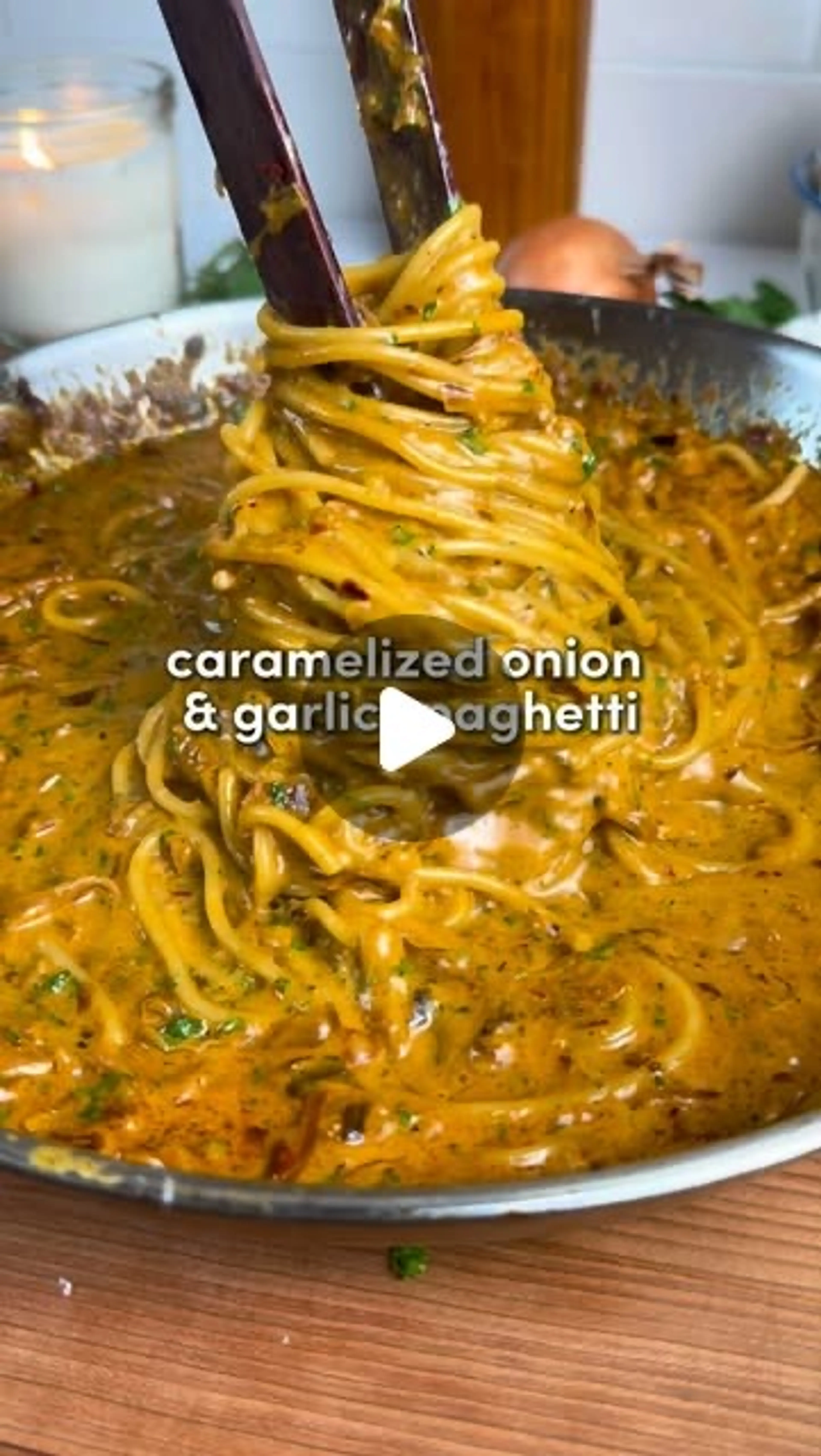 Caramelized Onion and Garlic Spaghetti