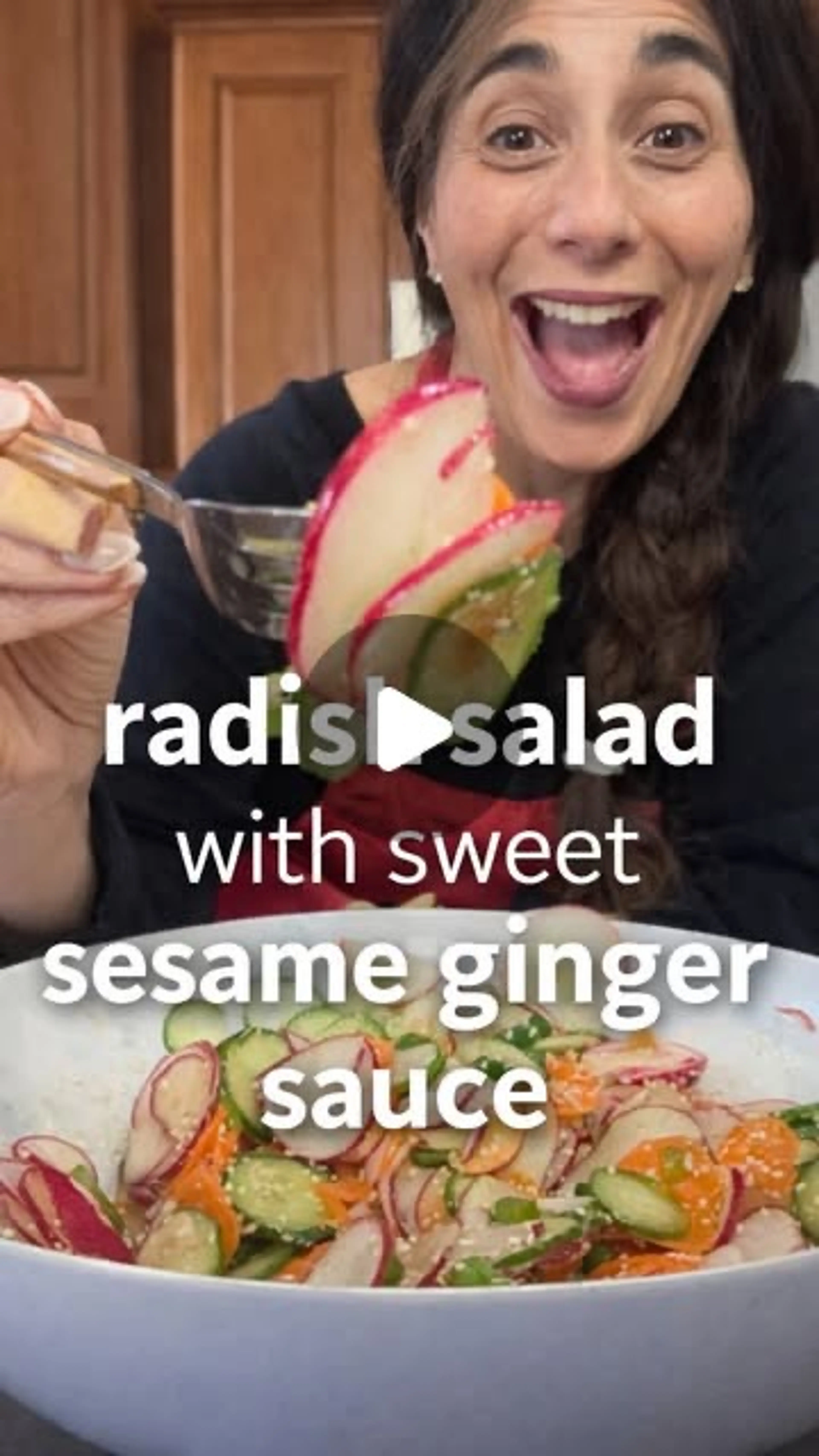 Radish, Cucumber & Carrot Salad With Sesame Ginger Dressing