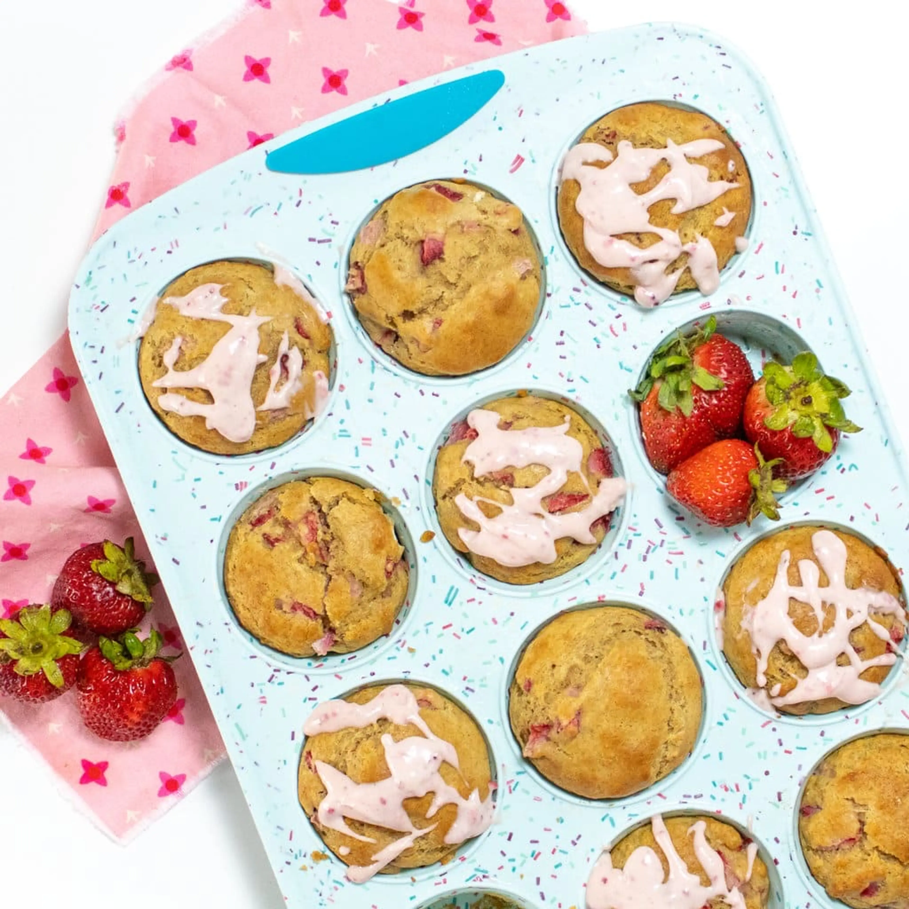 Kid-Requested Healthy Strawberry Yogurt Muffins