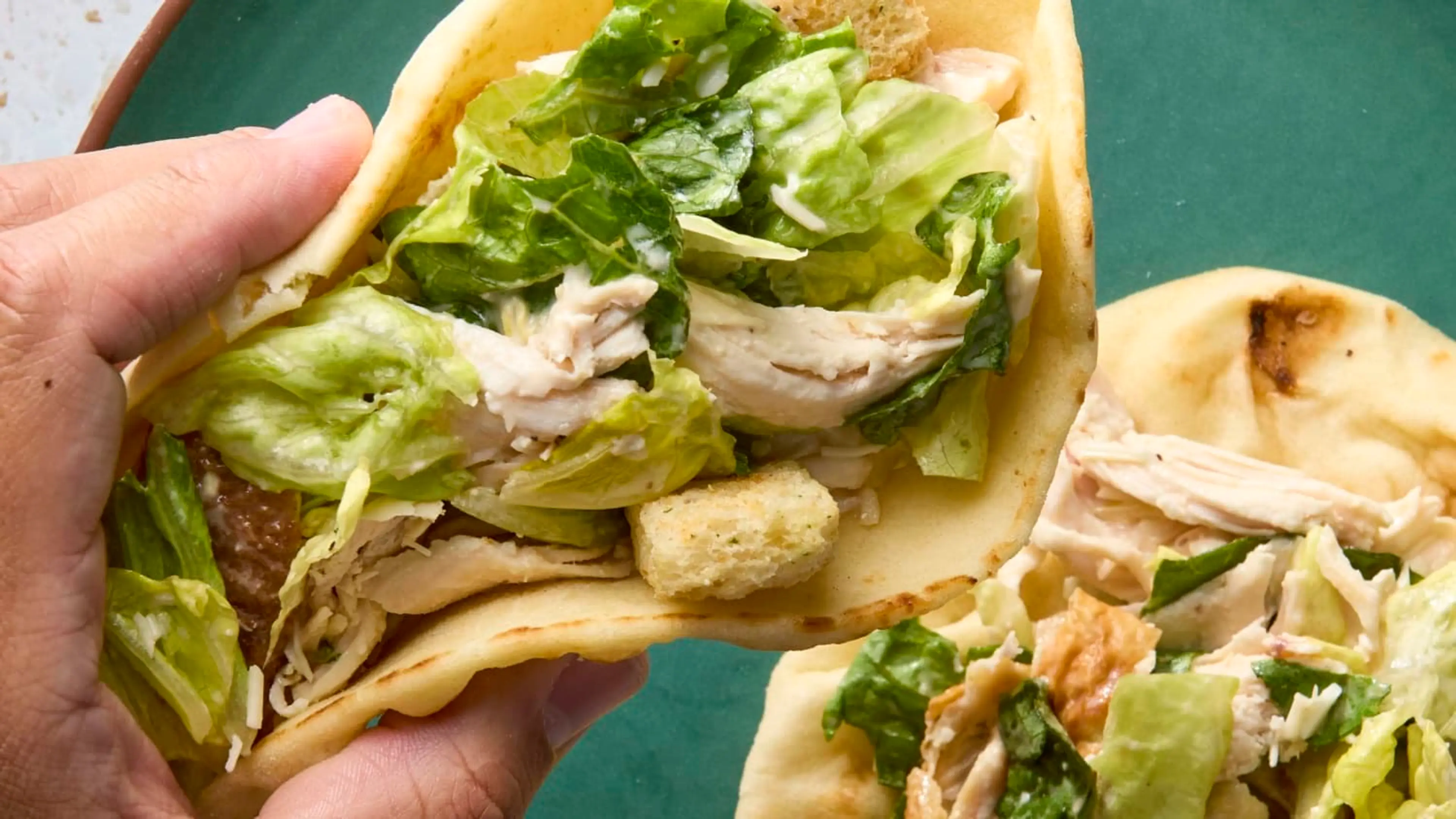 3-Ingredient Costco Chicken Caesar Salad Wraps