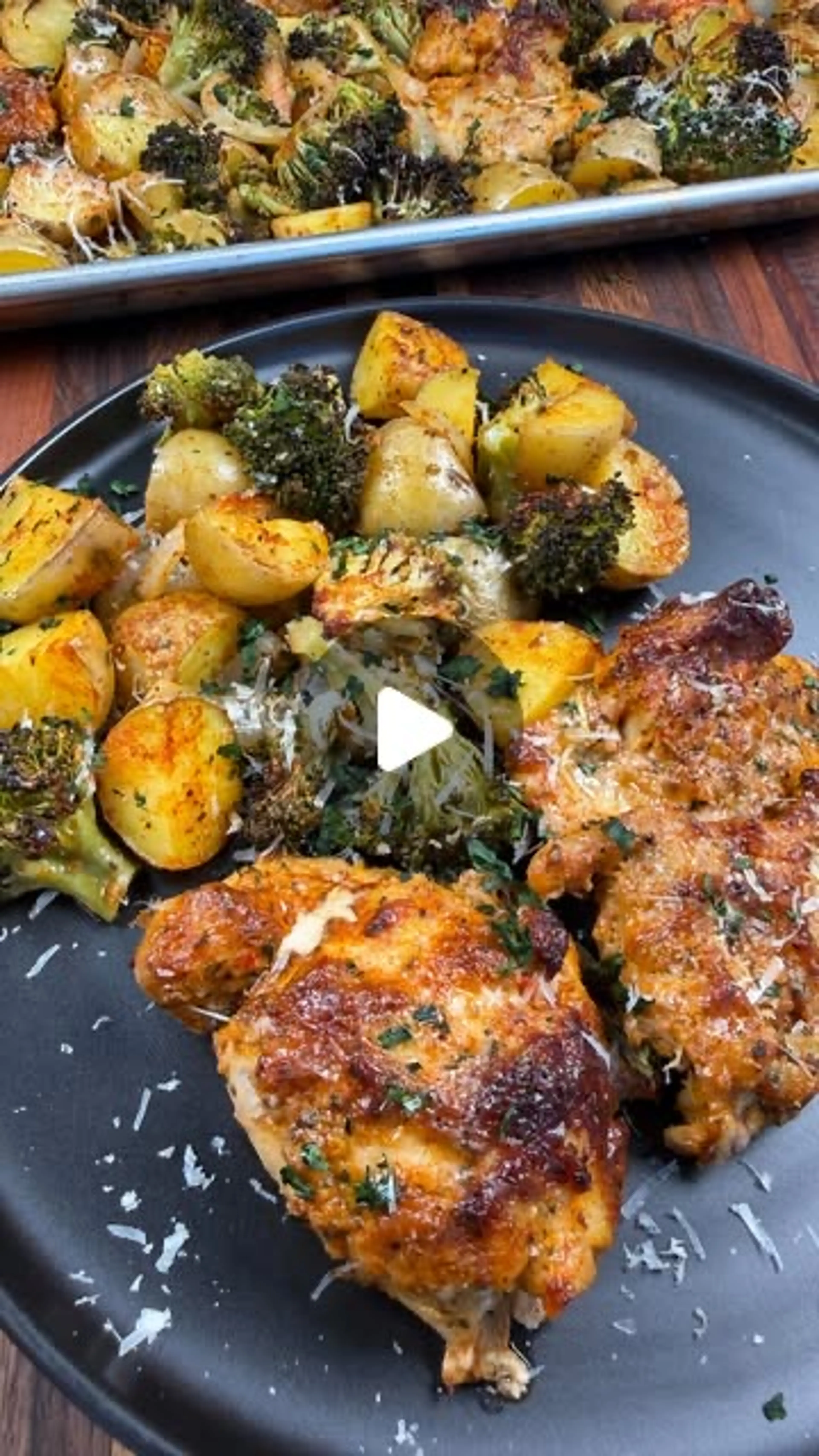 Sheet Pan Parmesan Garlic Chicken Thighs