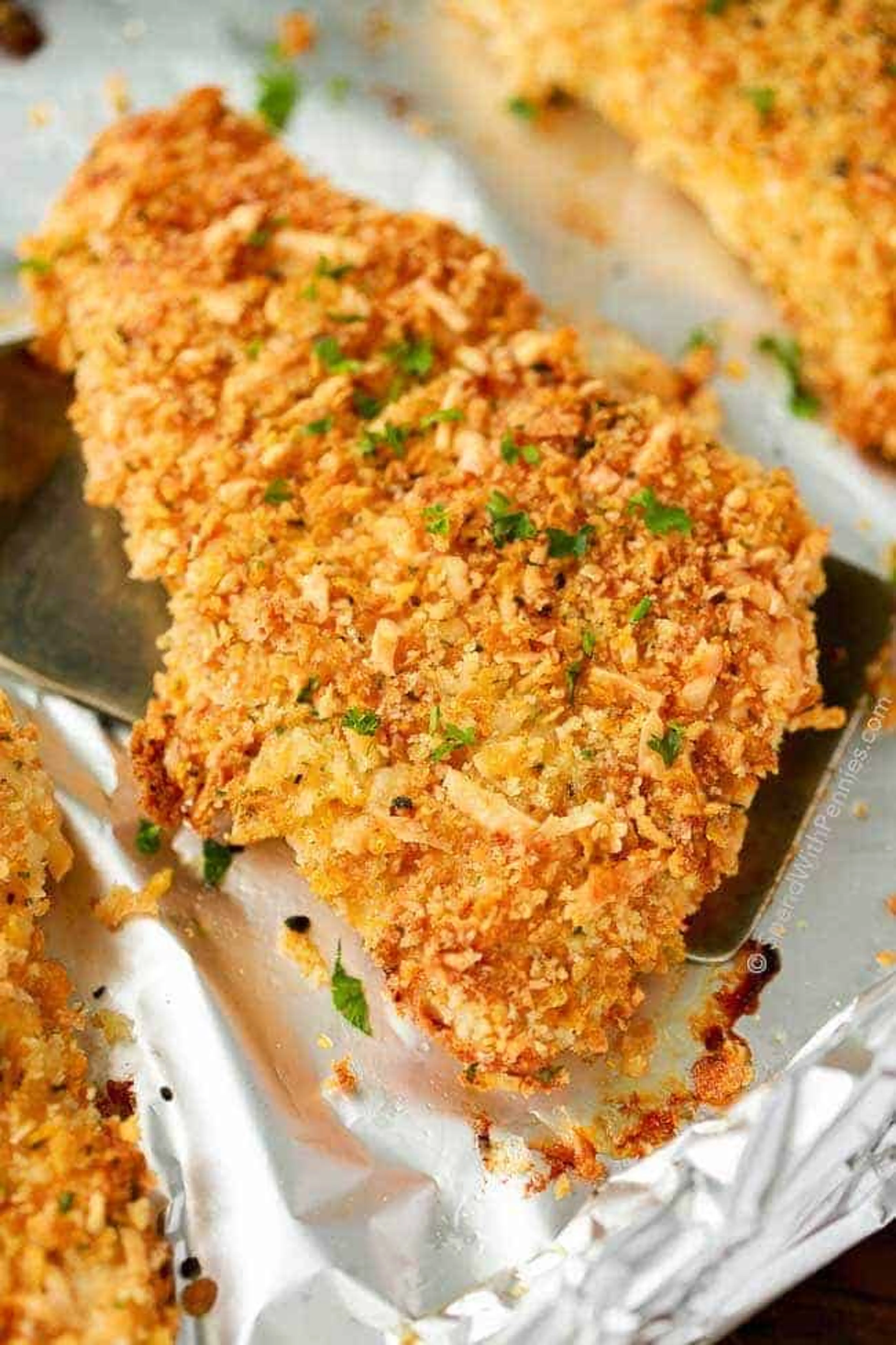 Crispy Parmesan Crusted Chicken (Baked)