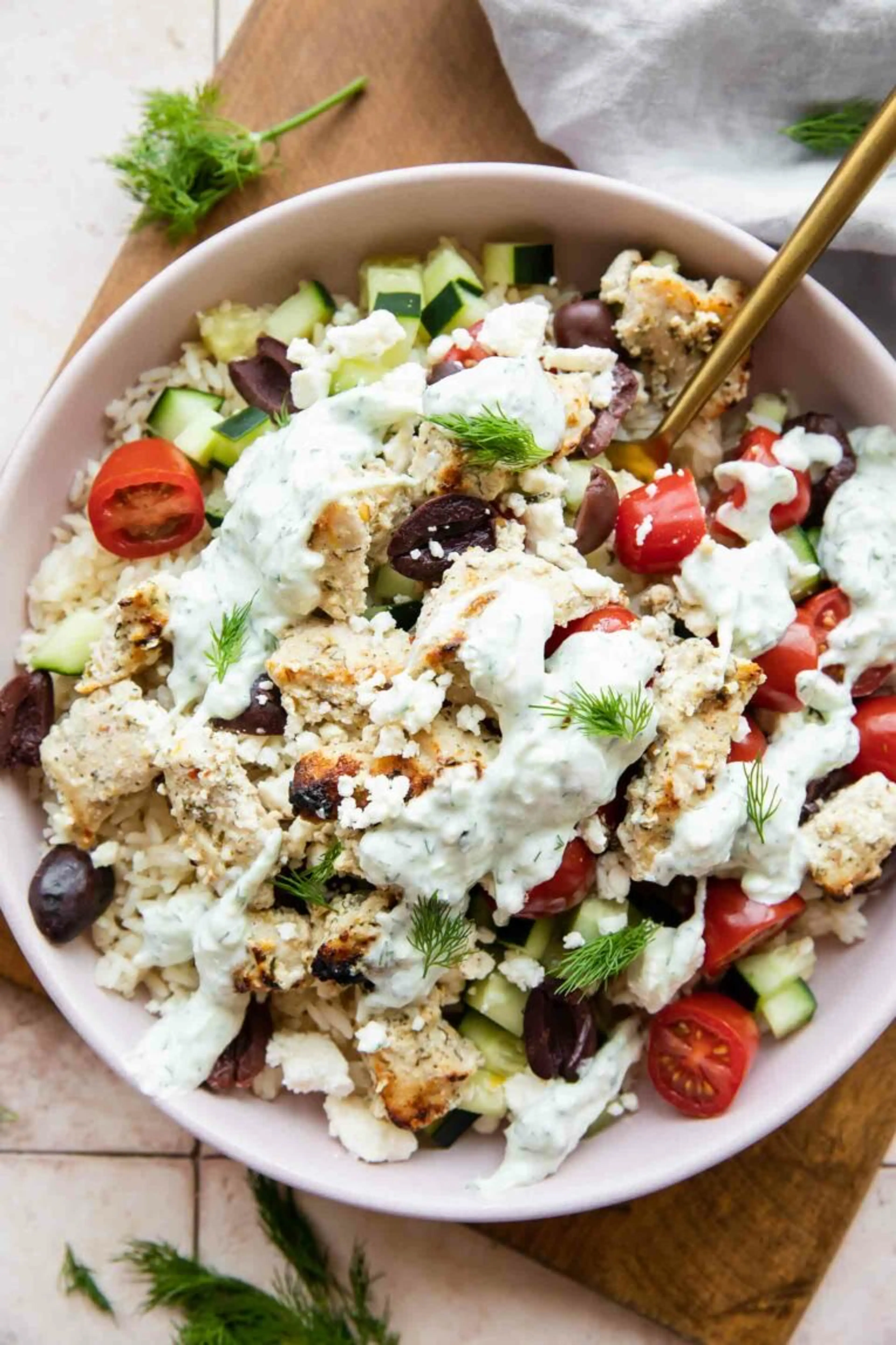Greek Chicken Rice Bowls