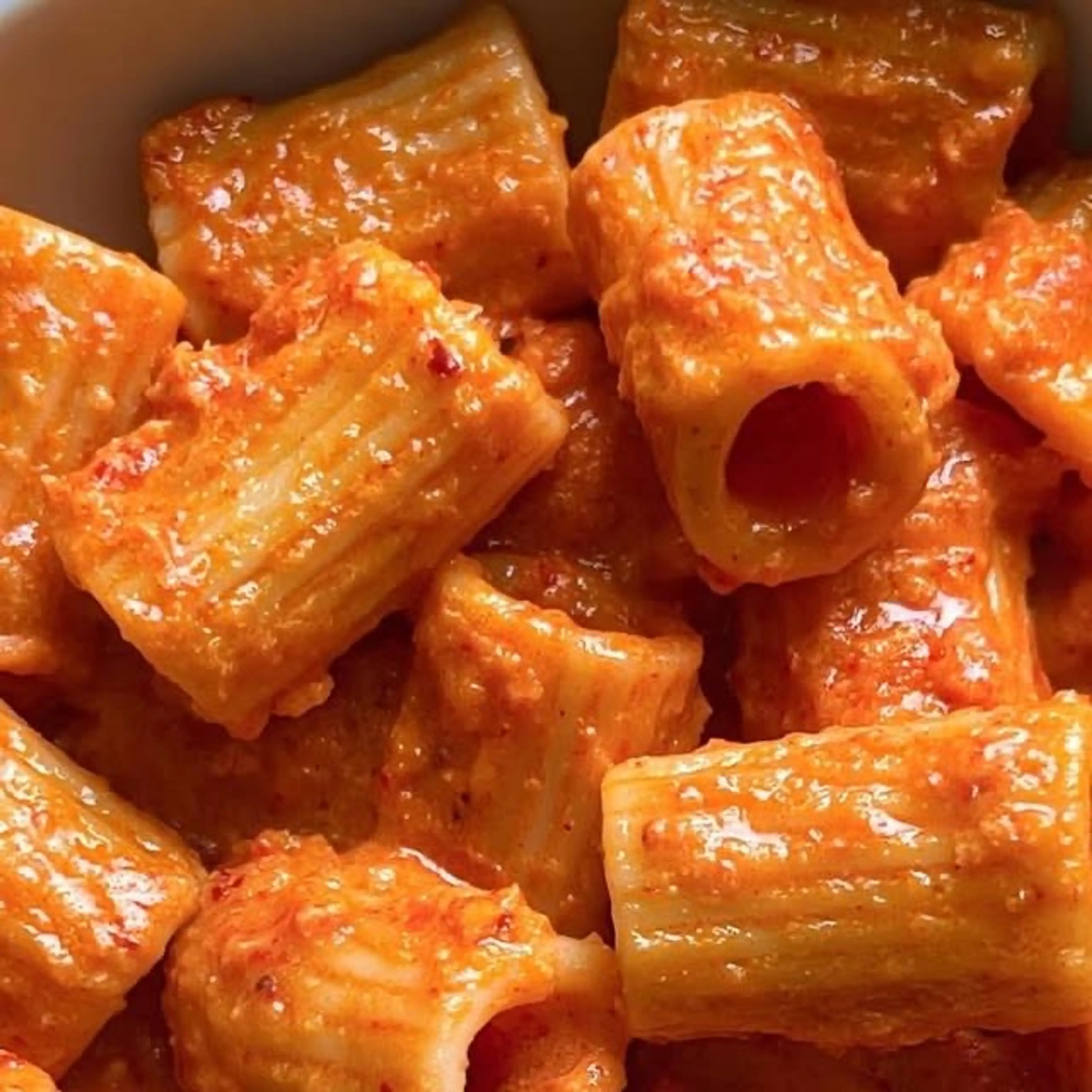 Creamy Vegan Red Pepper Rigatoni