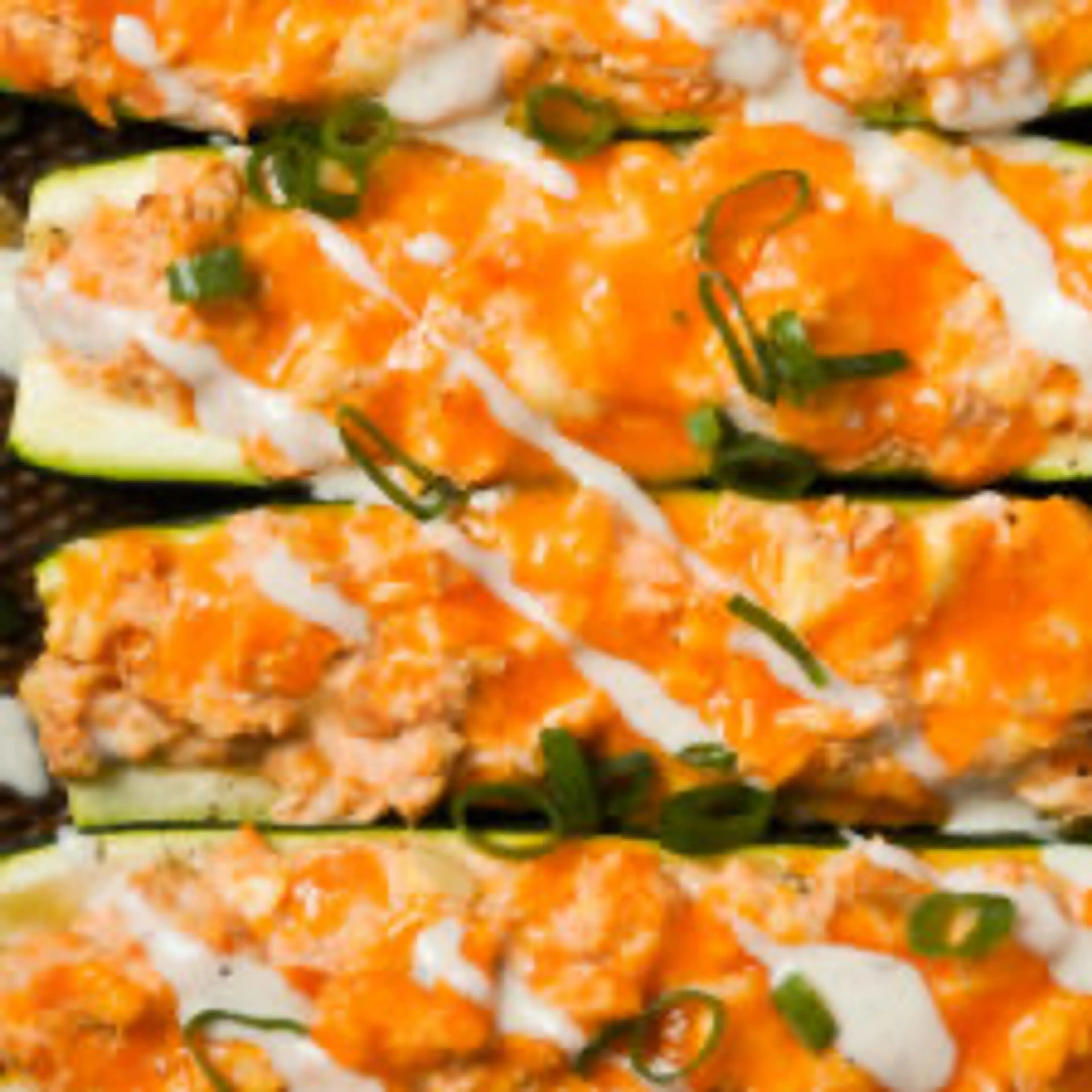 Buffalo Chicken Zucchini Boats