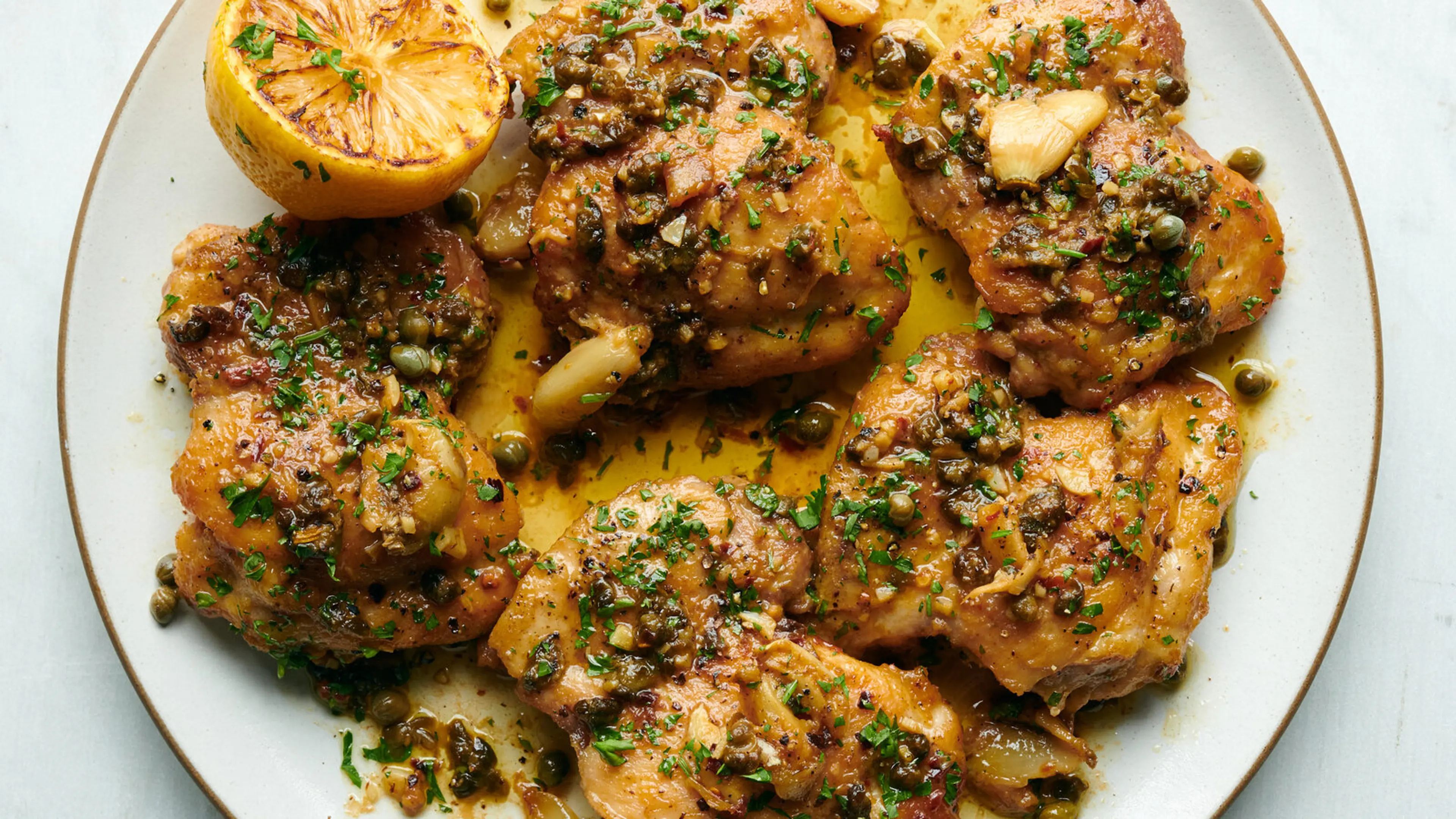 Garlicky Chicken With Lemon-Anchovy Sauce