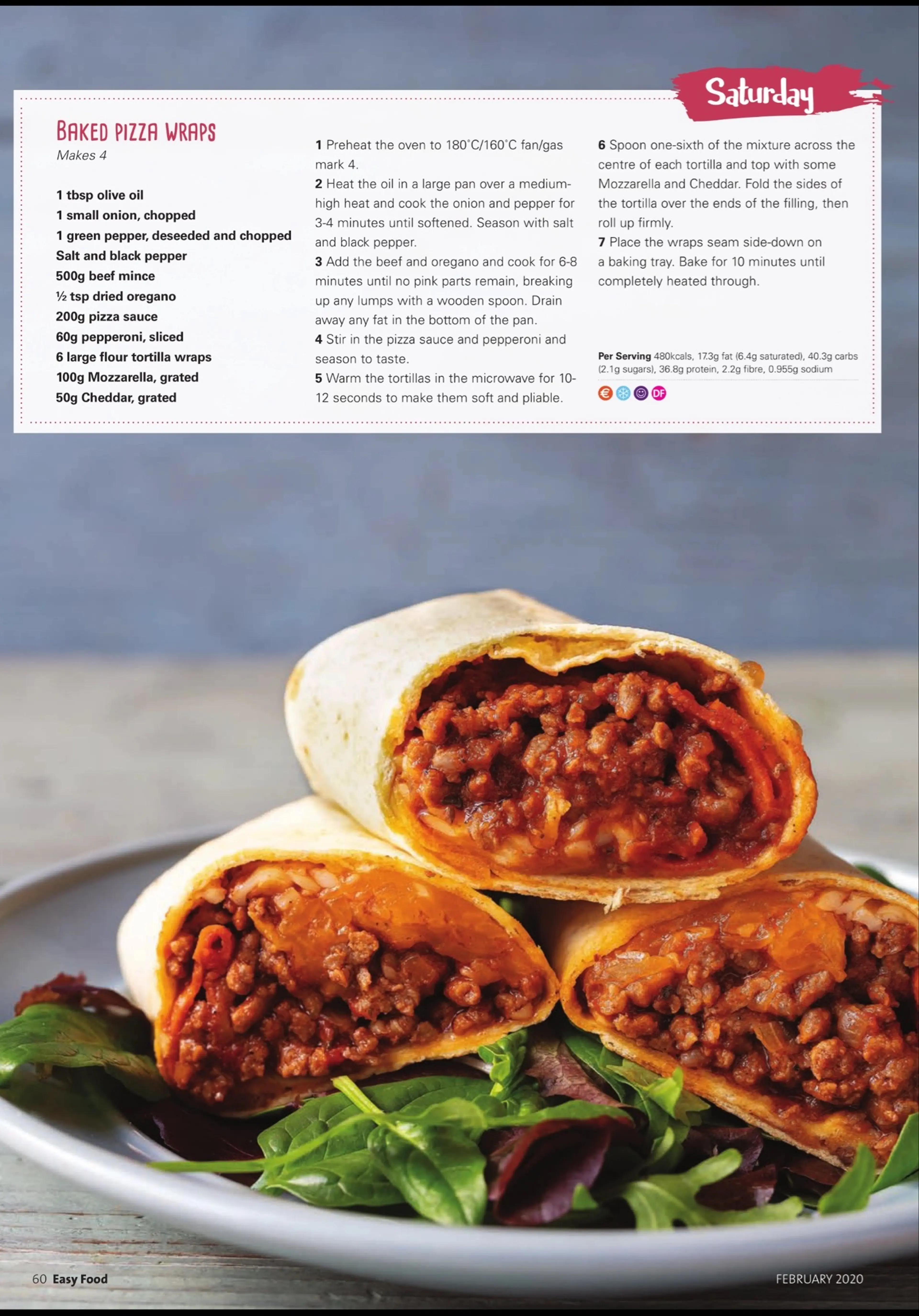 BAKED PIZZA WRAPS
