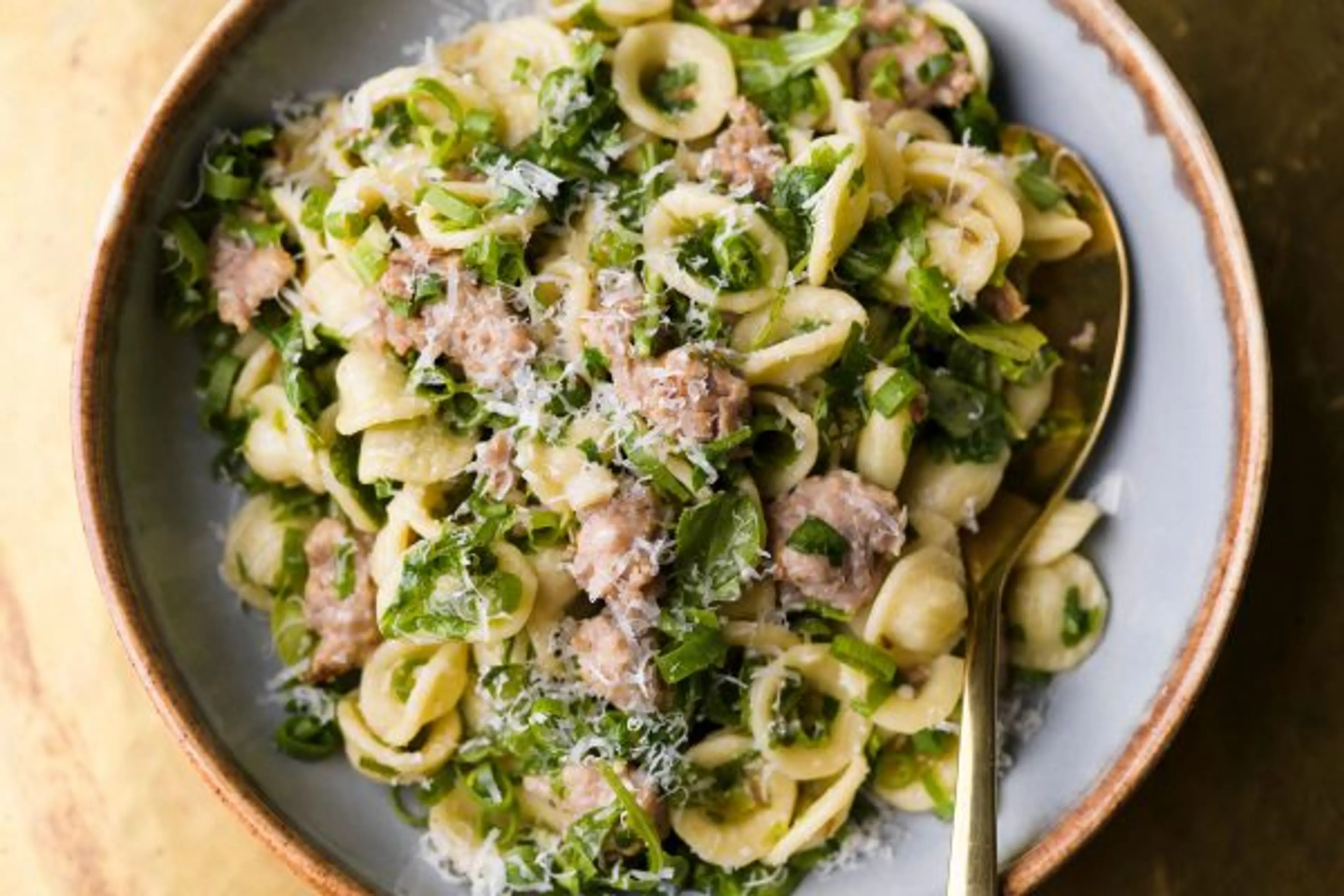 Orecchiette with Sausage and Arugula