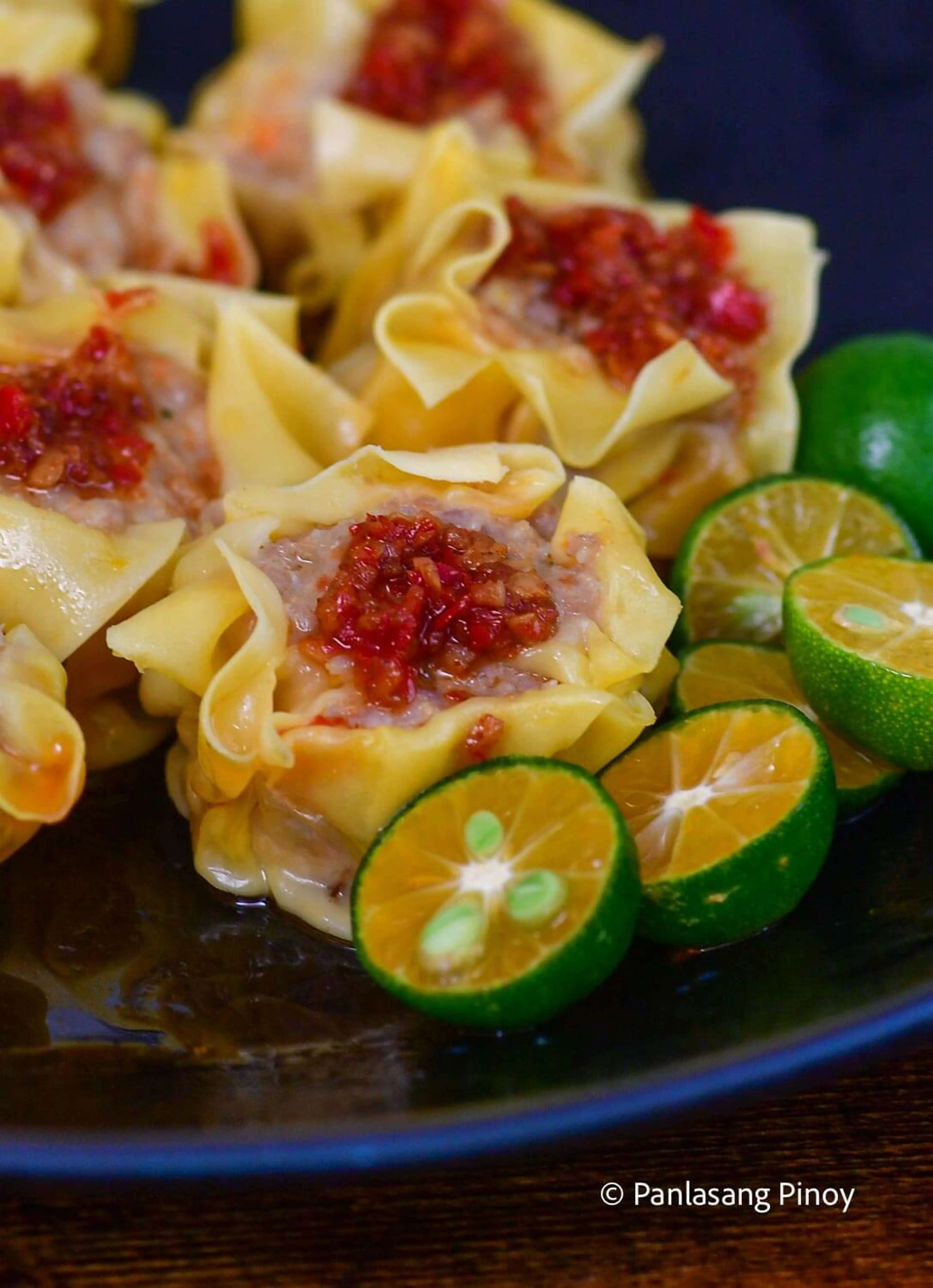 Pork and Shrimp Siomai with Chili Garlic Oil