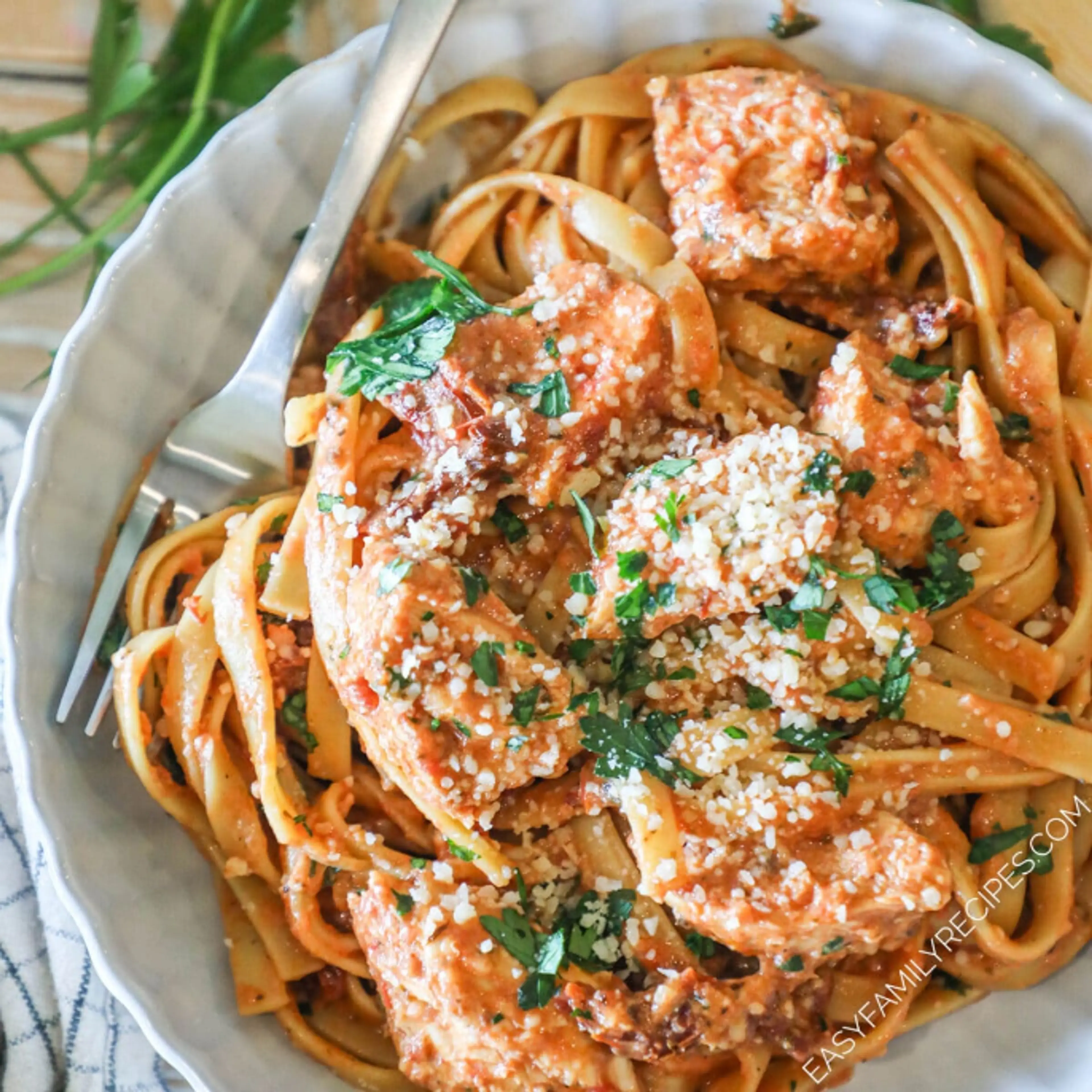 Sun-Dried Tomato Chicken Alfredo