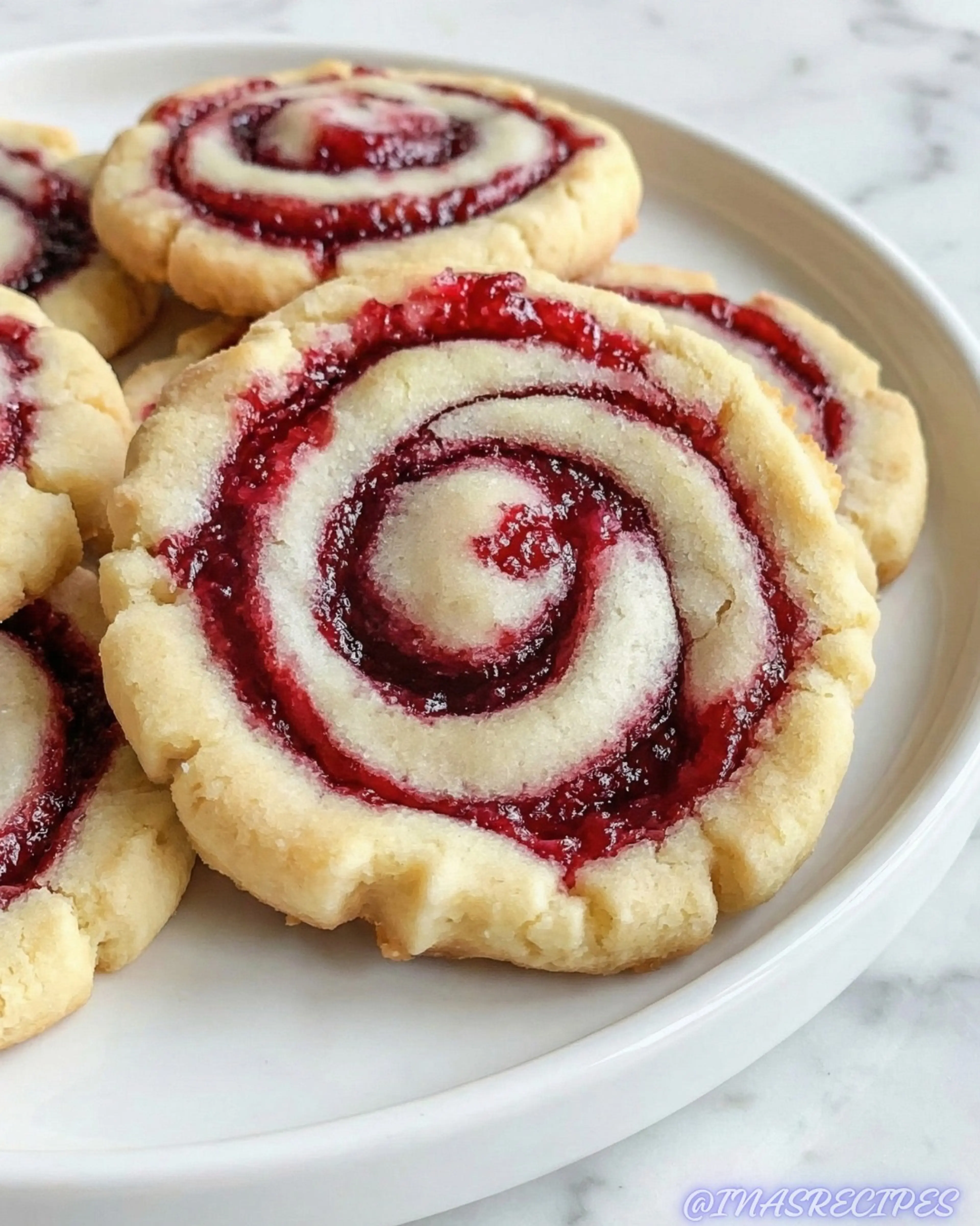 Buttery Raspberry Swirl Shortbread Cookies (slice & Bake