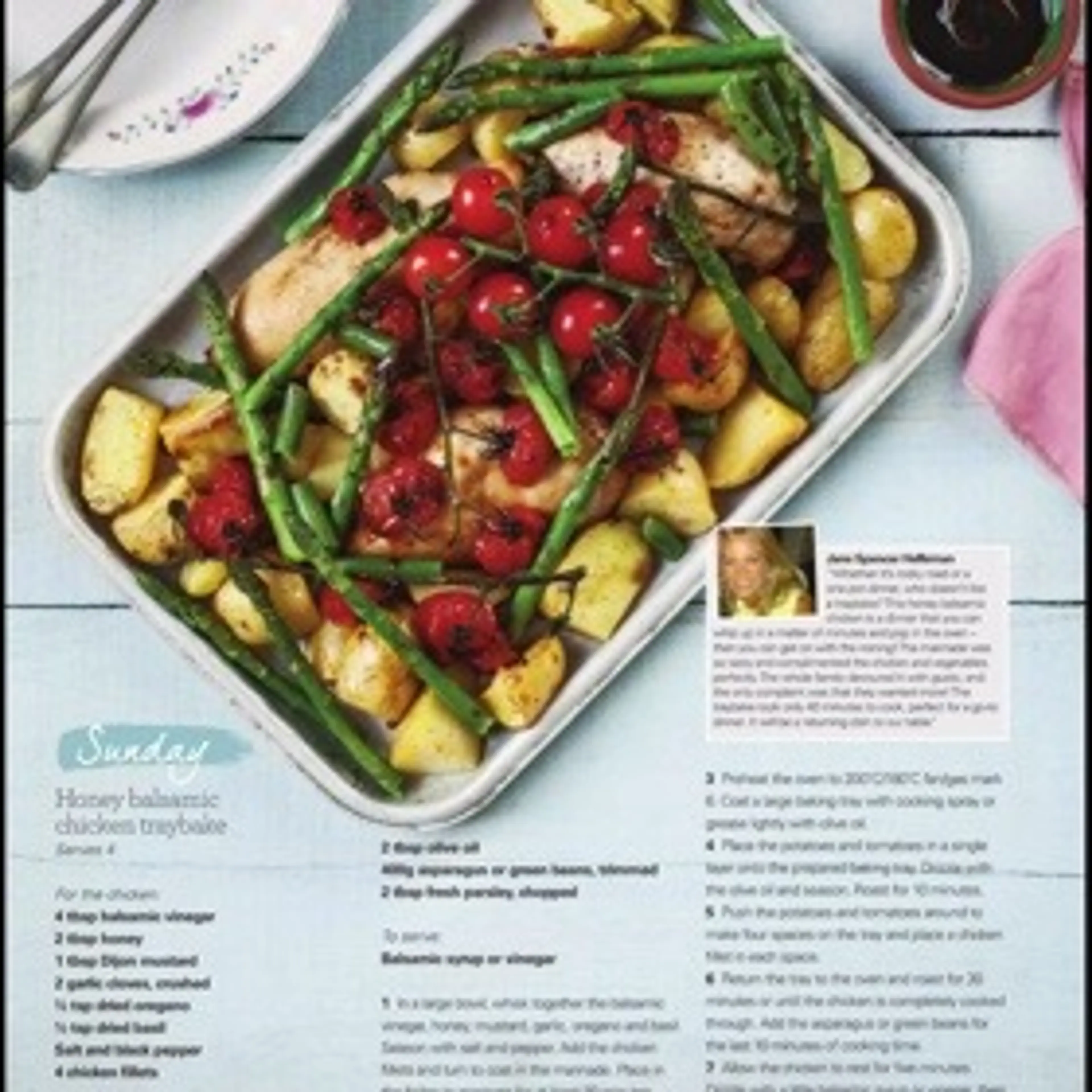 Honey balsamic chicken traybake