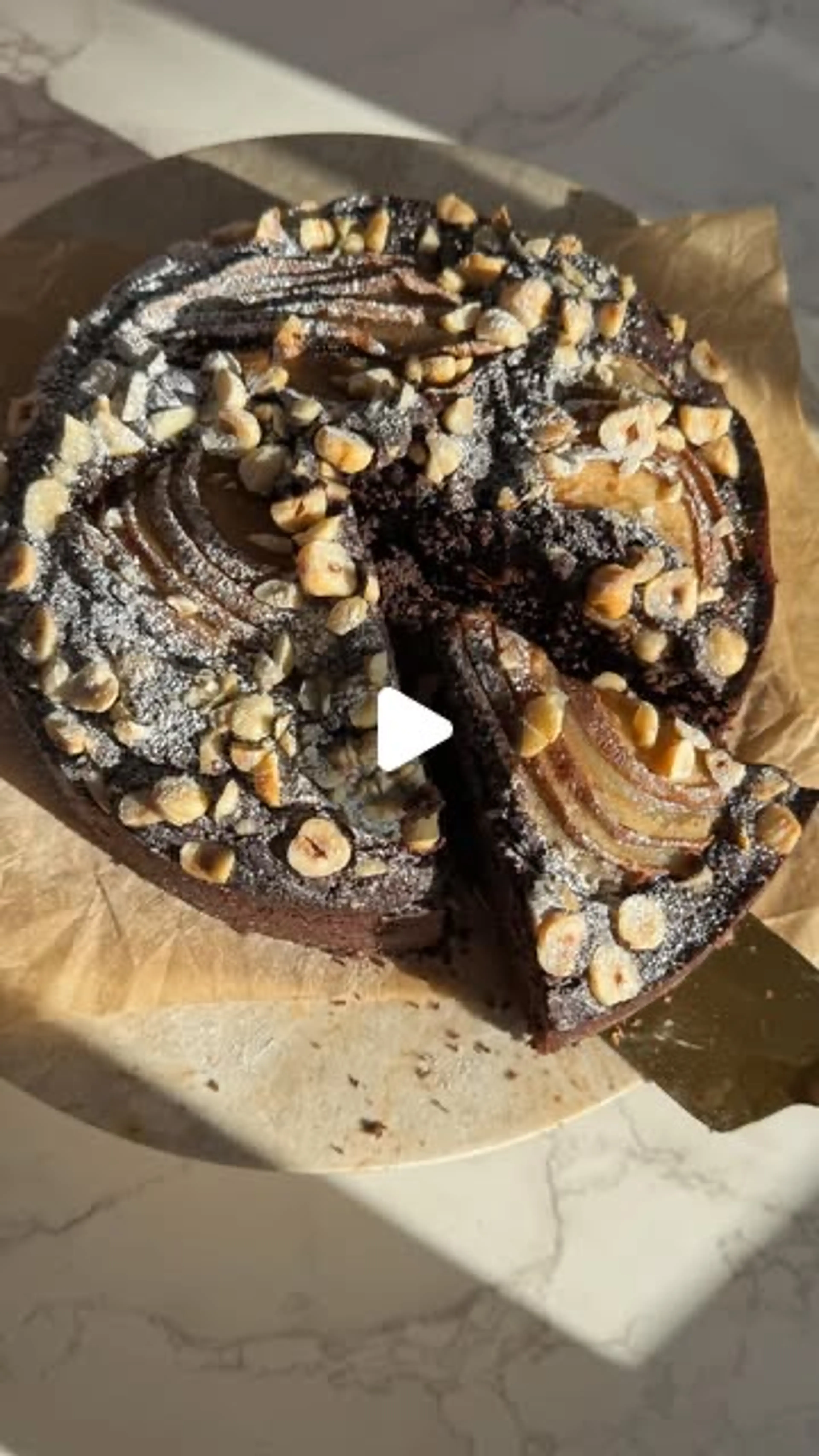 Chocolate Hazelnut & Pear Cake